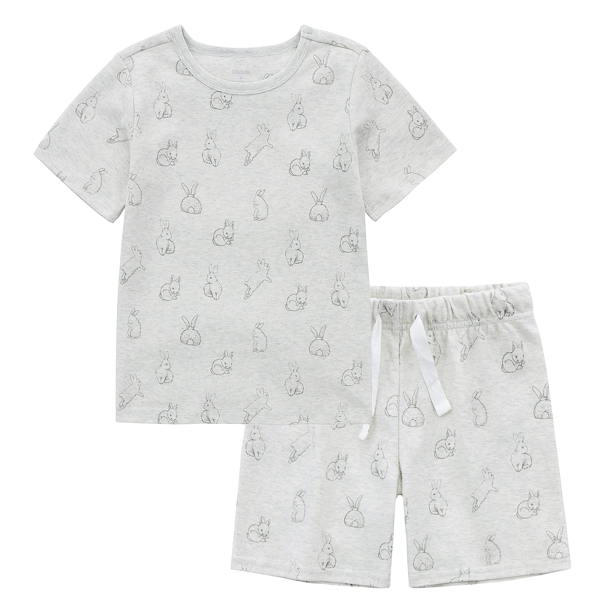 Owlivia 100% Organic Cotton Baby Short Sleeve Pajama Sets, Toddler Boy Girl 2-Piece Sleepwear