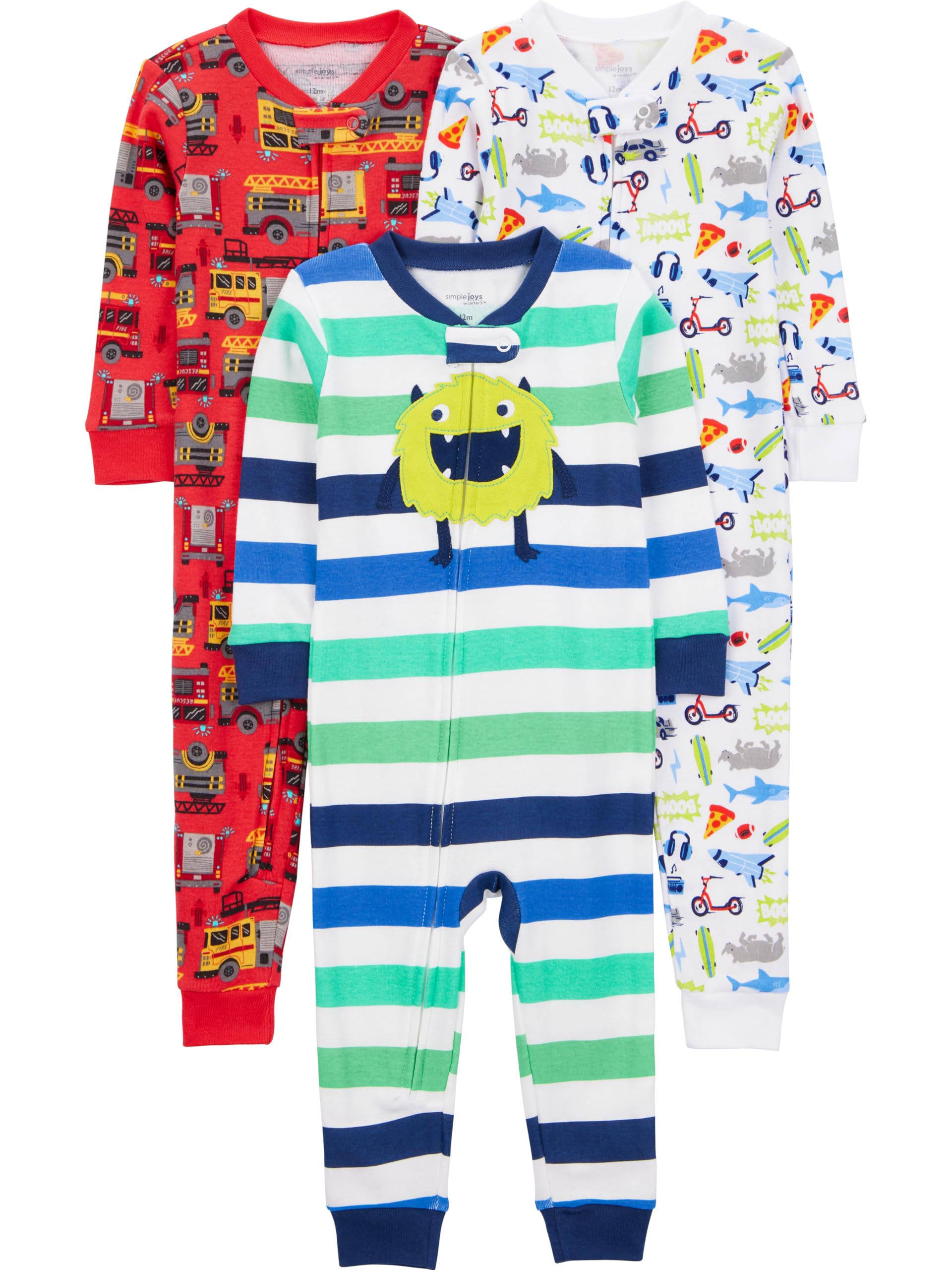 Simple Joys by Carter's Babys' 3 pack Snug Fit Footless Cotton Pajamas