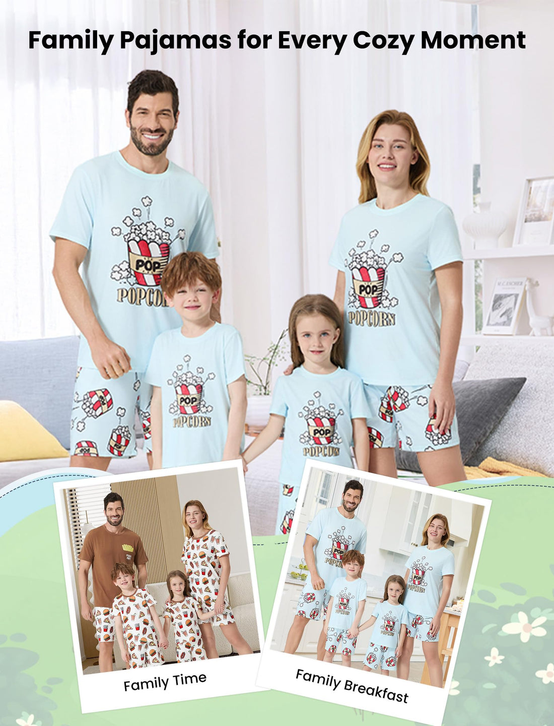PATPAT Family Matching Short Sleeve Pajama Sets - Perfect for Family Photos & Holiday Celebrations WEBE CLOTHING