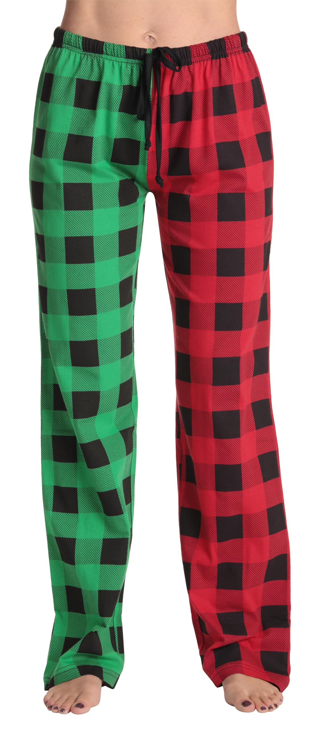 Just Love Women's Buffalo Plaid Pajama Pants, 100% Cotton Jersey Knit Sleep and Lounge PJ Bottoms