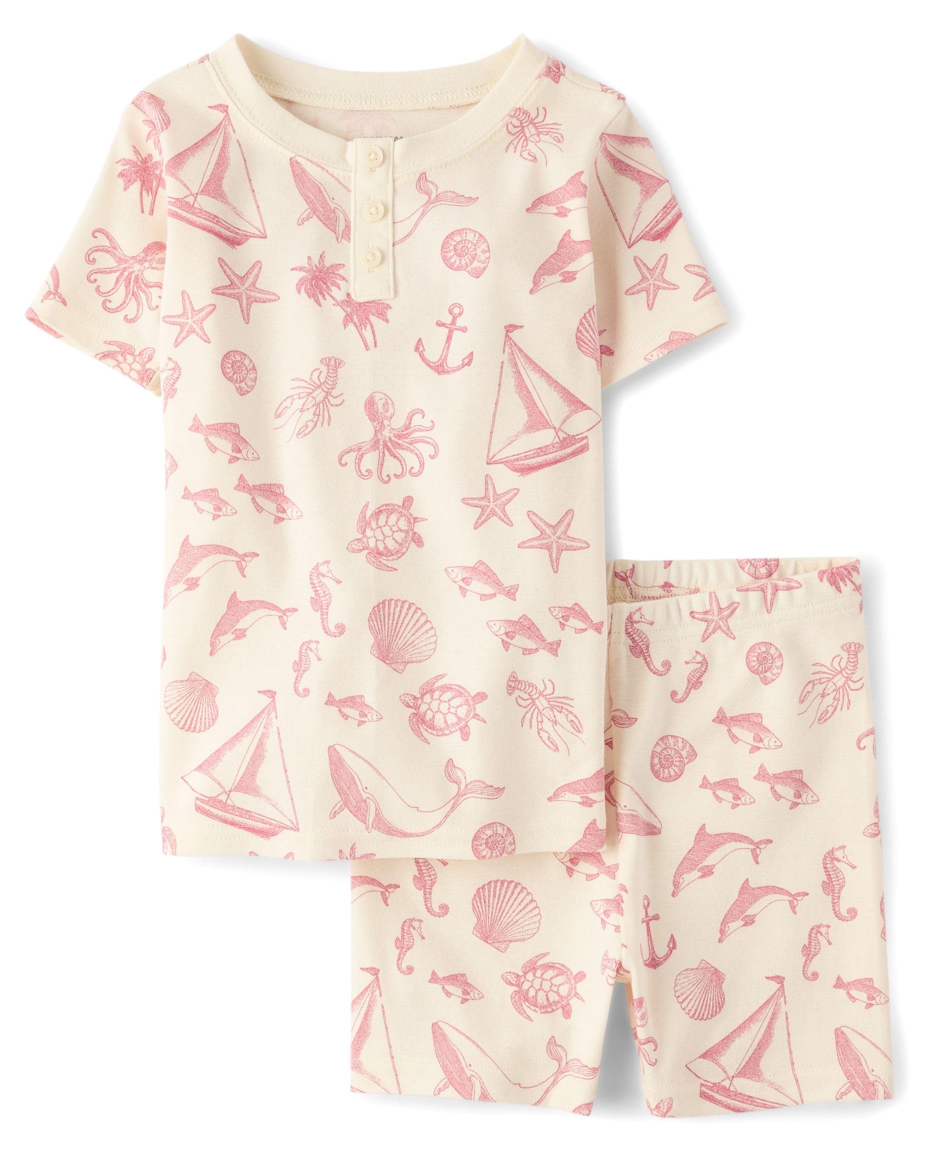 Gymboree Girls' And Toddler 100% Cotton Short Sleeve Top and Shorts, Gymmies Pajama Set
