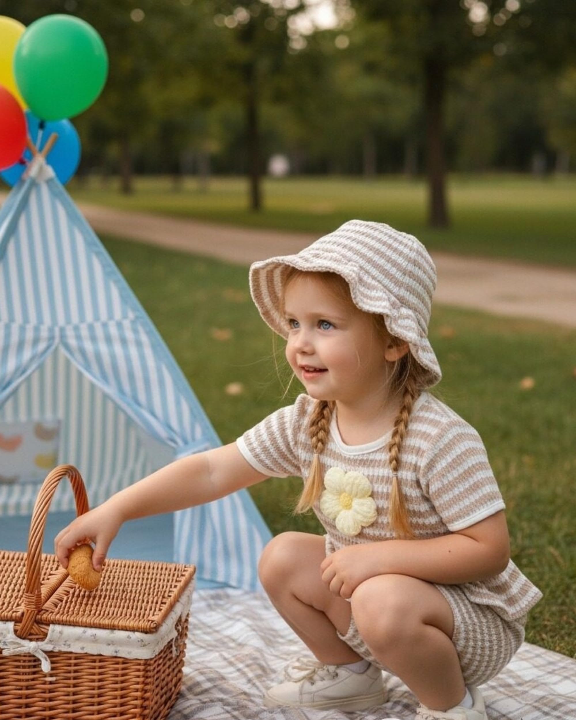 SODLON Baby Girl Clothes Infant Toddler Summer Outfits Clothing Sleeveless Ruffle Tank Top Shorts Sets with Hat for Girls WEBE CLOTHING