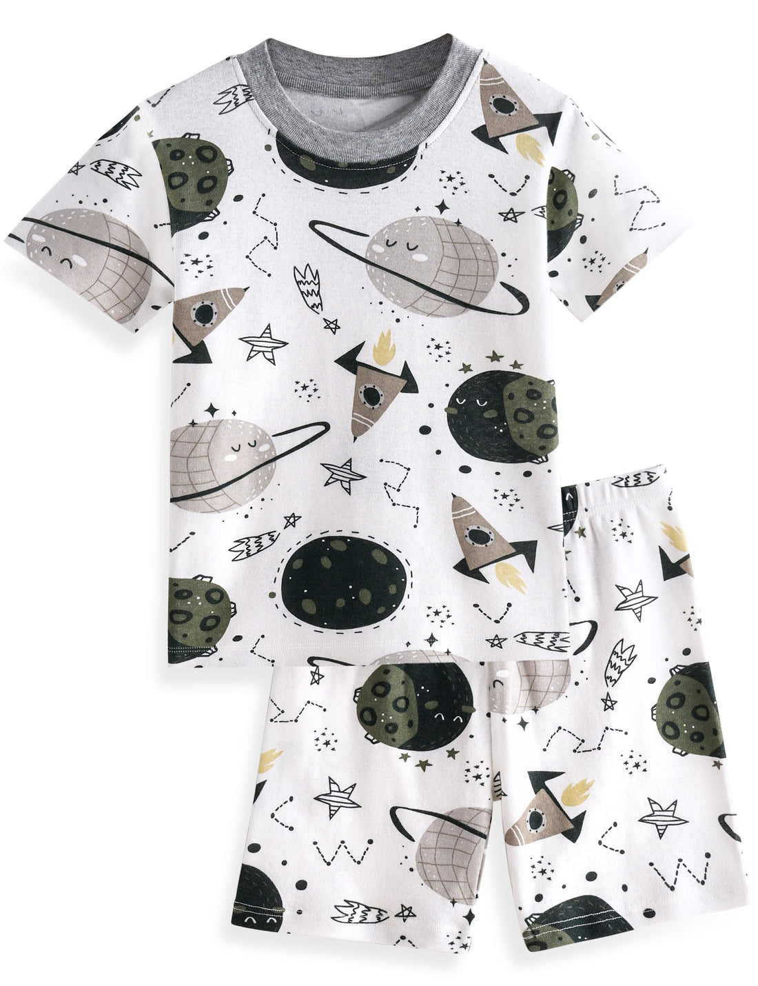 Yoofoss Toddler Pajamas Organic Cotton Baby Girl Boy Pajamas Summer Short Sleeve Kids Clothes Snug Fit Pjs Set 2 Piece