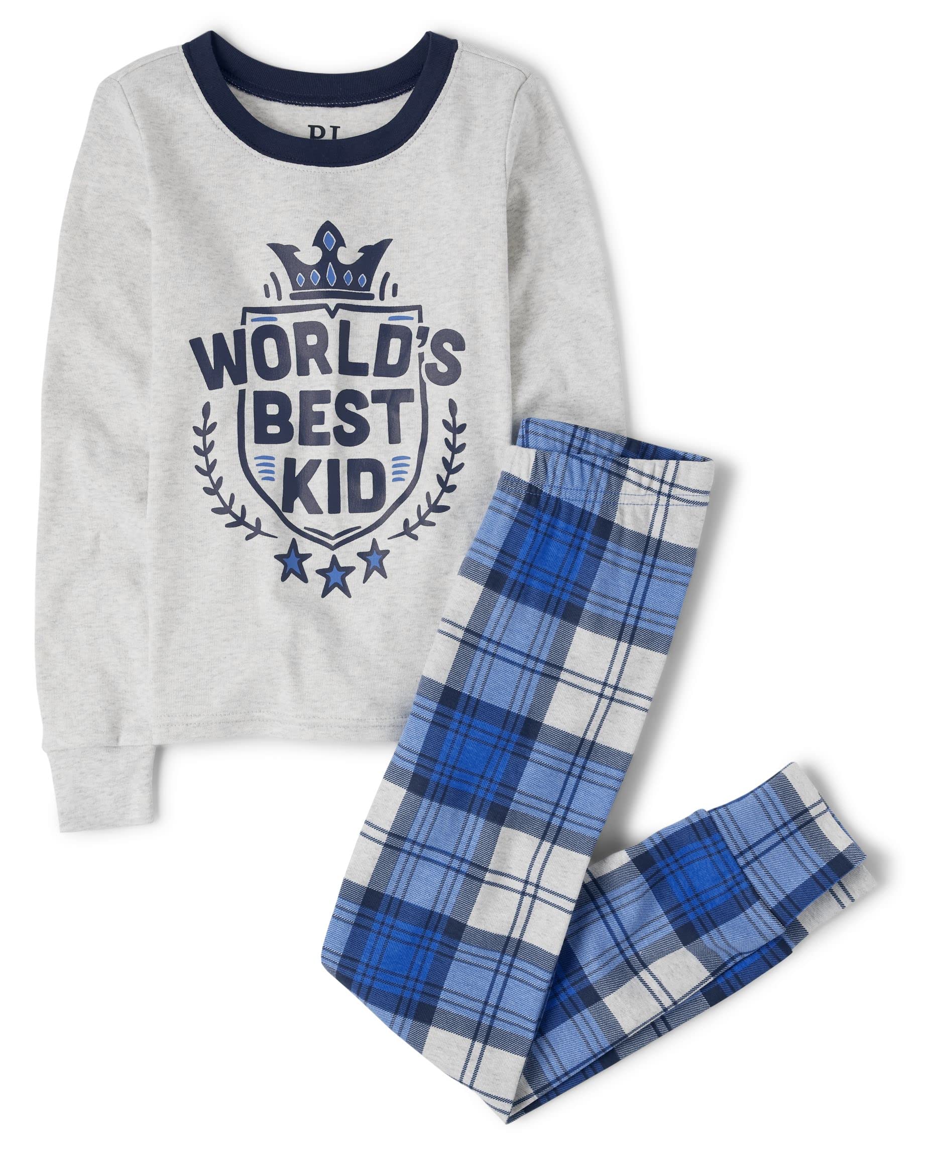 The Children's Place boys 100% Cotton Long Sleeve Top and Pants,2 Piece Pajama Set