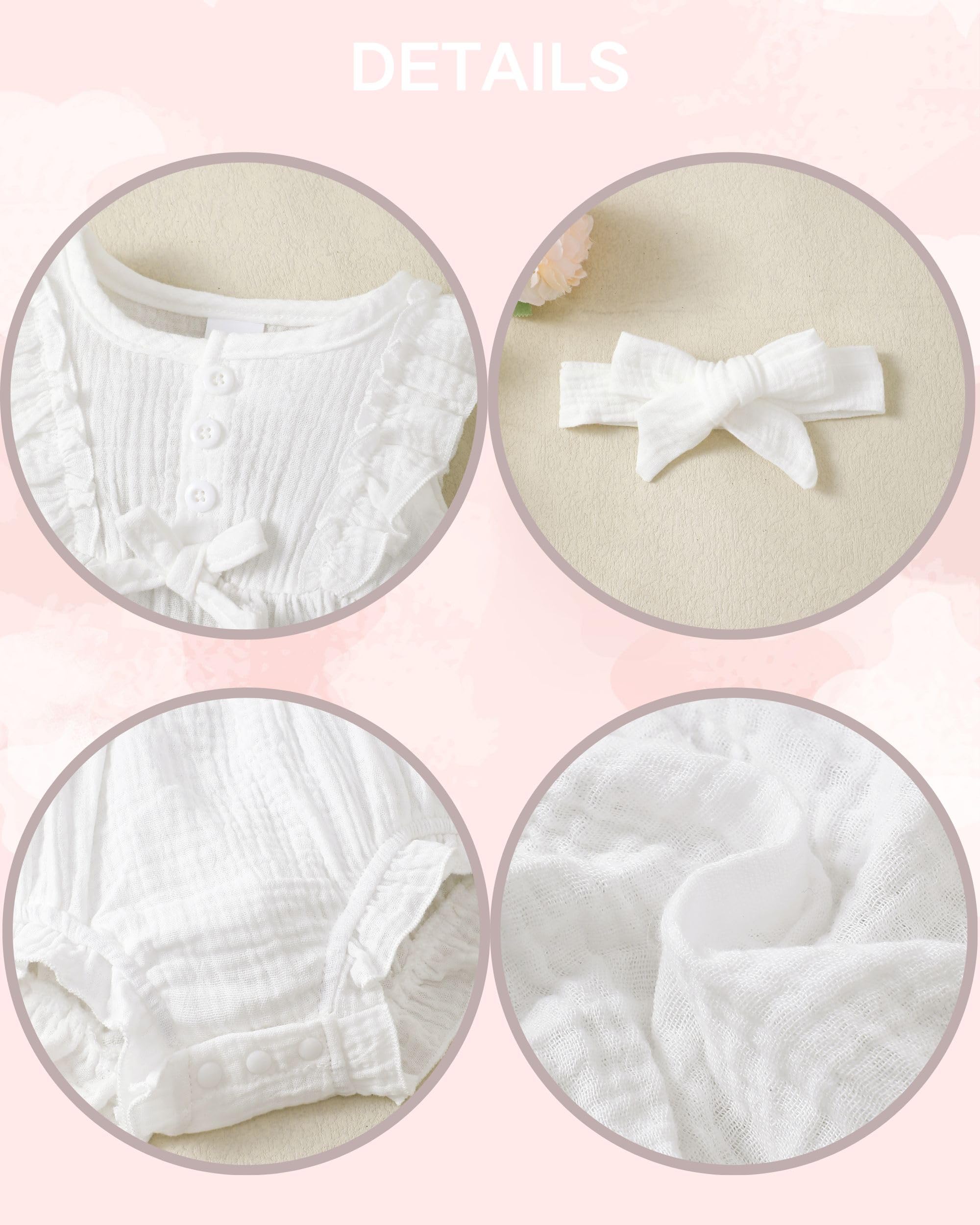 Renotemy Newborn Infant Baby Girl Clothes Rompers Summer Jumpsuits Short Sleeve Romper Infant Baby Clothes Girl WEBE CLOTHING