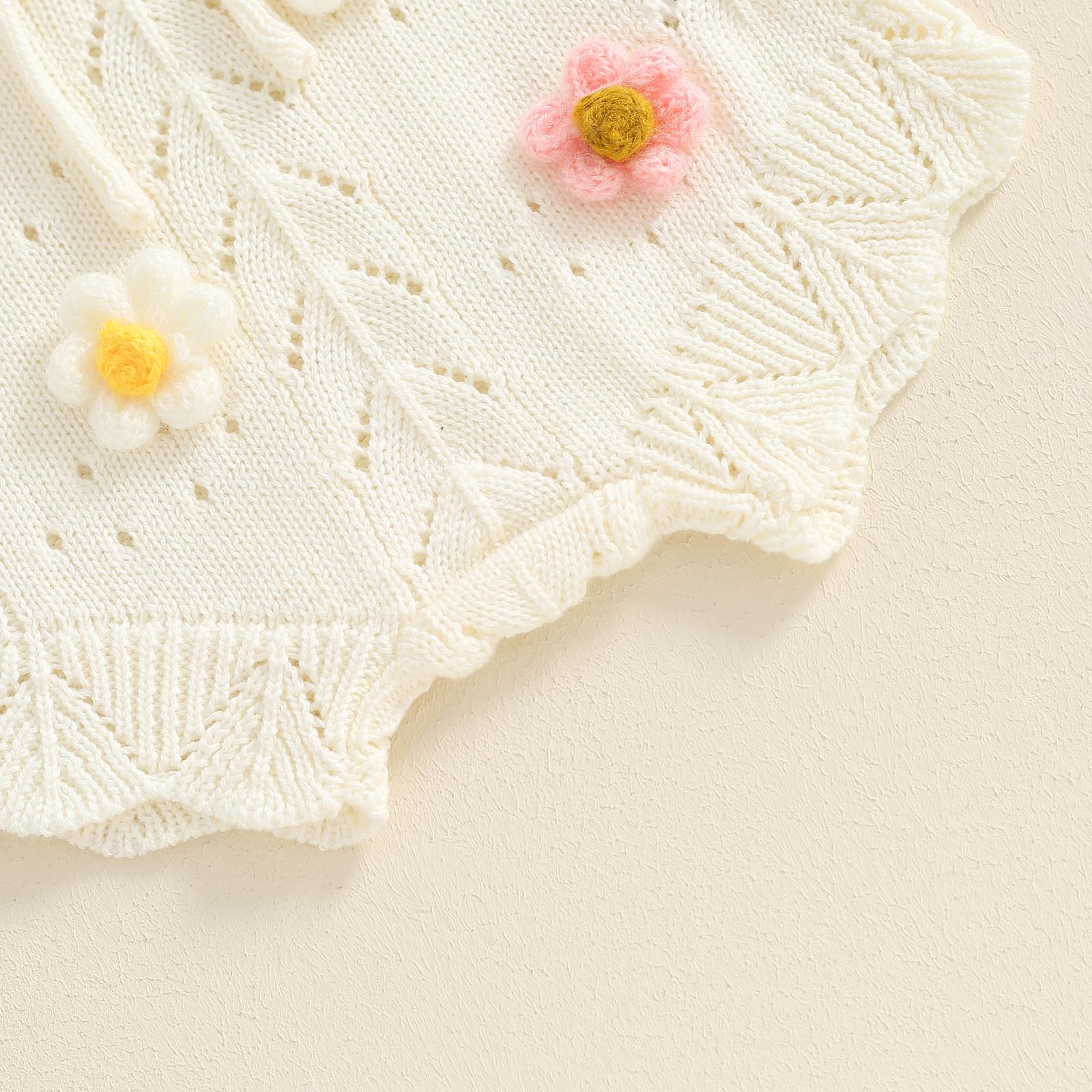 TheFound Toddler Baby Girls Knitted Outfit Tie-up Tank Top Elastic Waist Flower Shorts Summer Clothes 6 12 18 24 Months 2t 3t WEBE CLOTHING