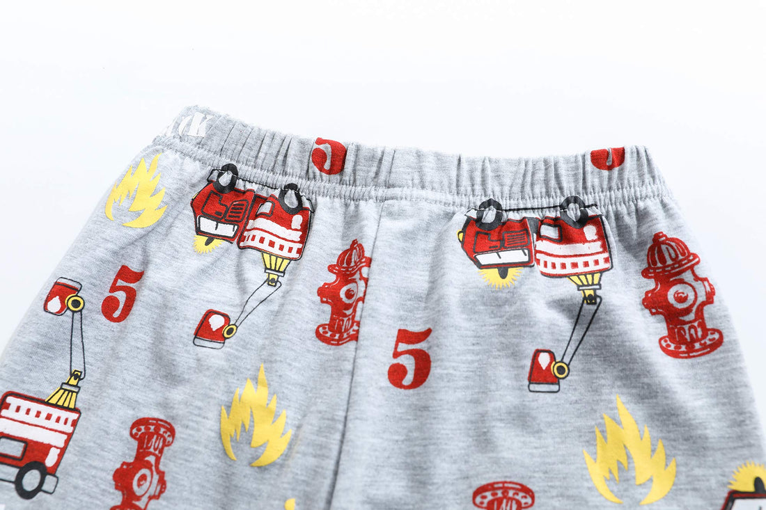 Little Hand Toddler Boys Pajamas Kids Dinosaur Summer PJS Monster Truck Boy Tractor Jammies Hockey Short Sets 2-7 Years