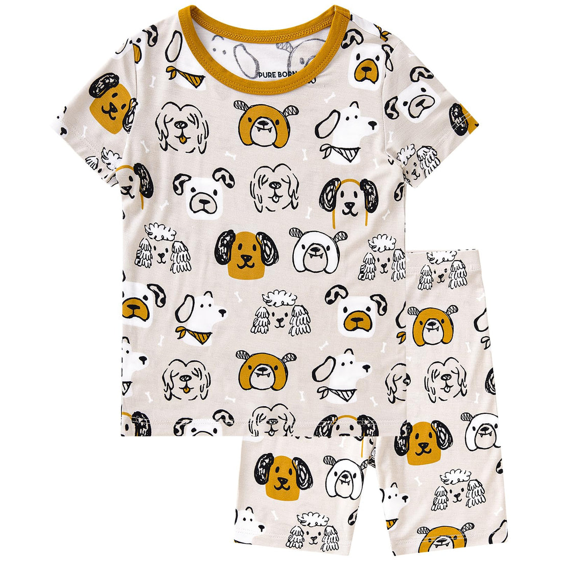 pureborn Baby Viscose from Bamboo Pajama Set Boys Sleepwear 12M-8Y | Short sleeve, cooling fabric, snug fit, buttery soft, gentle skin touch, stretch, breathable lightweight sleepwear