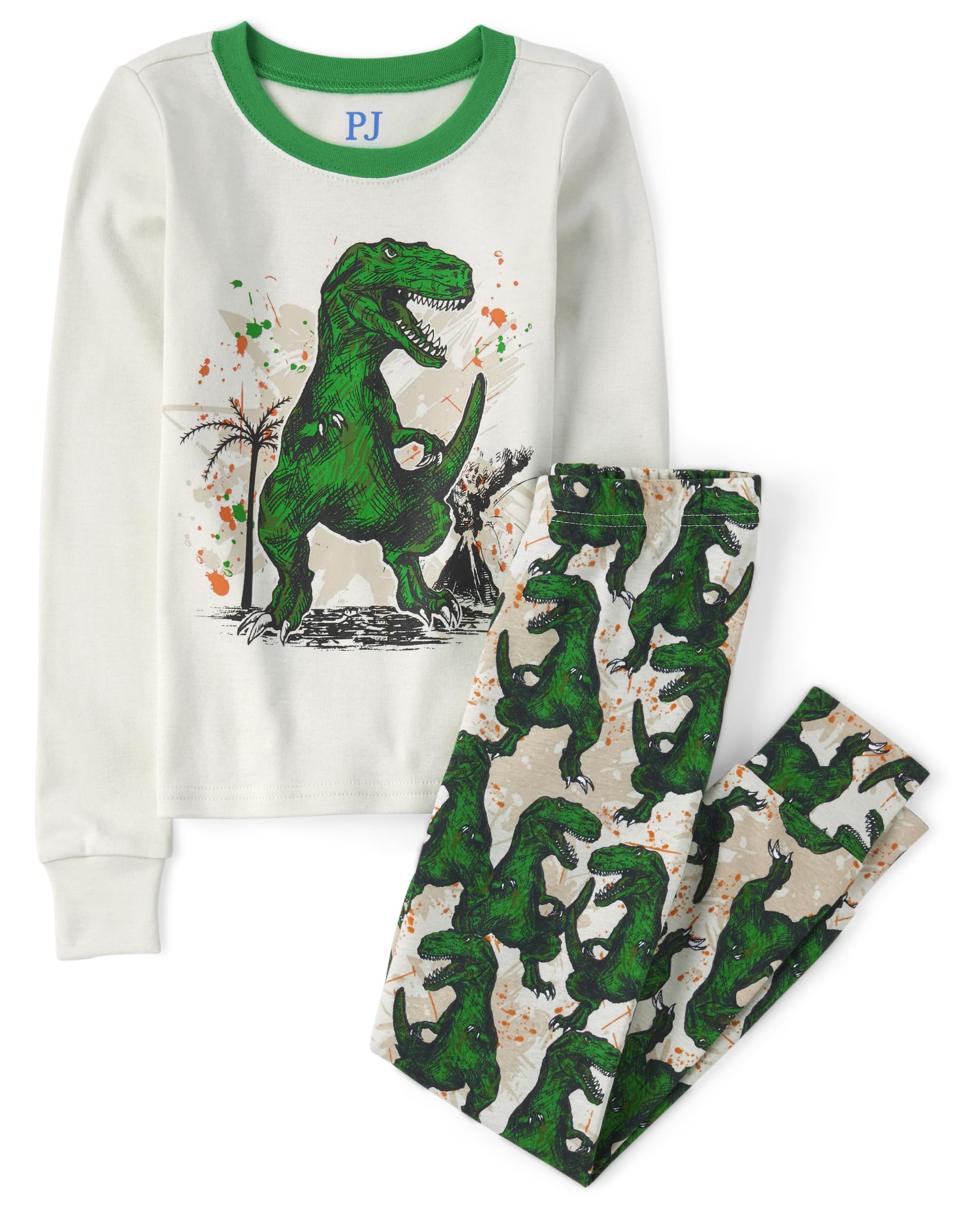 The Children's Place boys 100% Cotton Long Sleeve Top and Pants,2 Piece Pajama Set