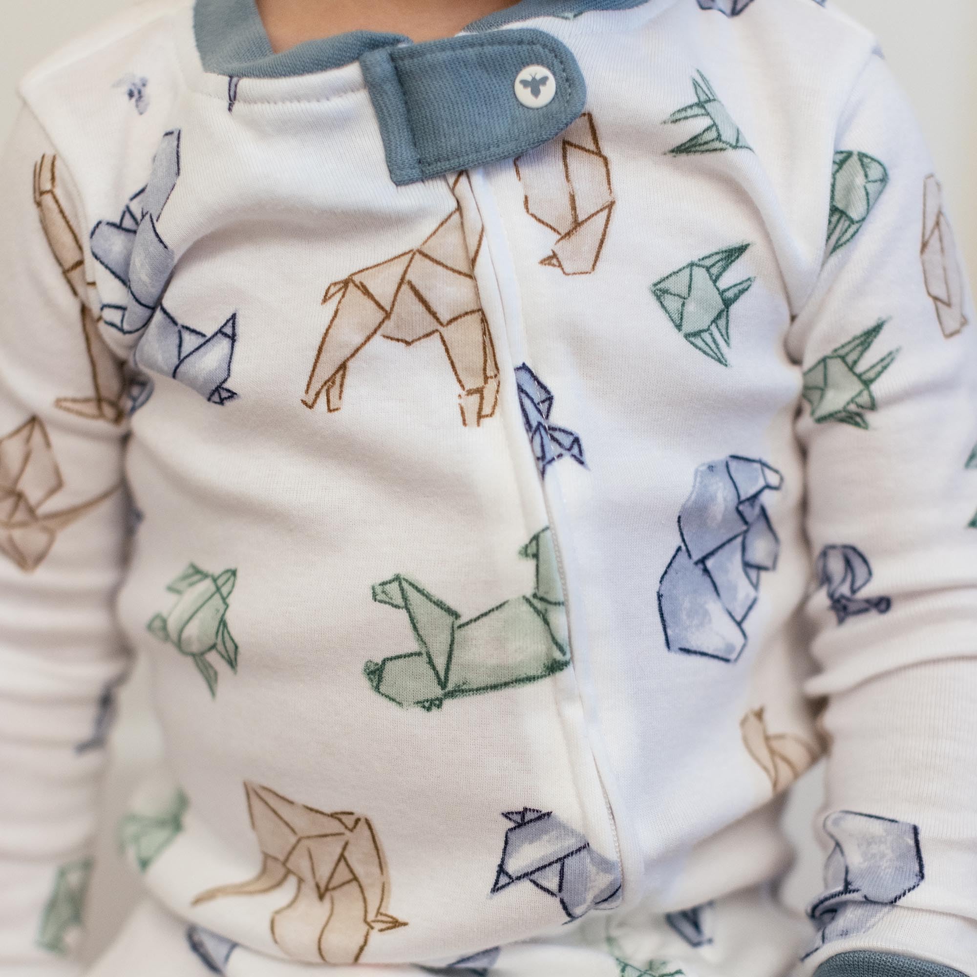 Burt's Bees Baby Organic Cotton Footed Pajamas for Boys, Zipper PJ Sleeper, Snug Fit Sleepwear with Non-Slip Bee Grips