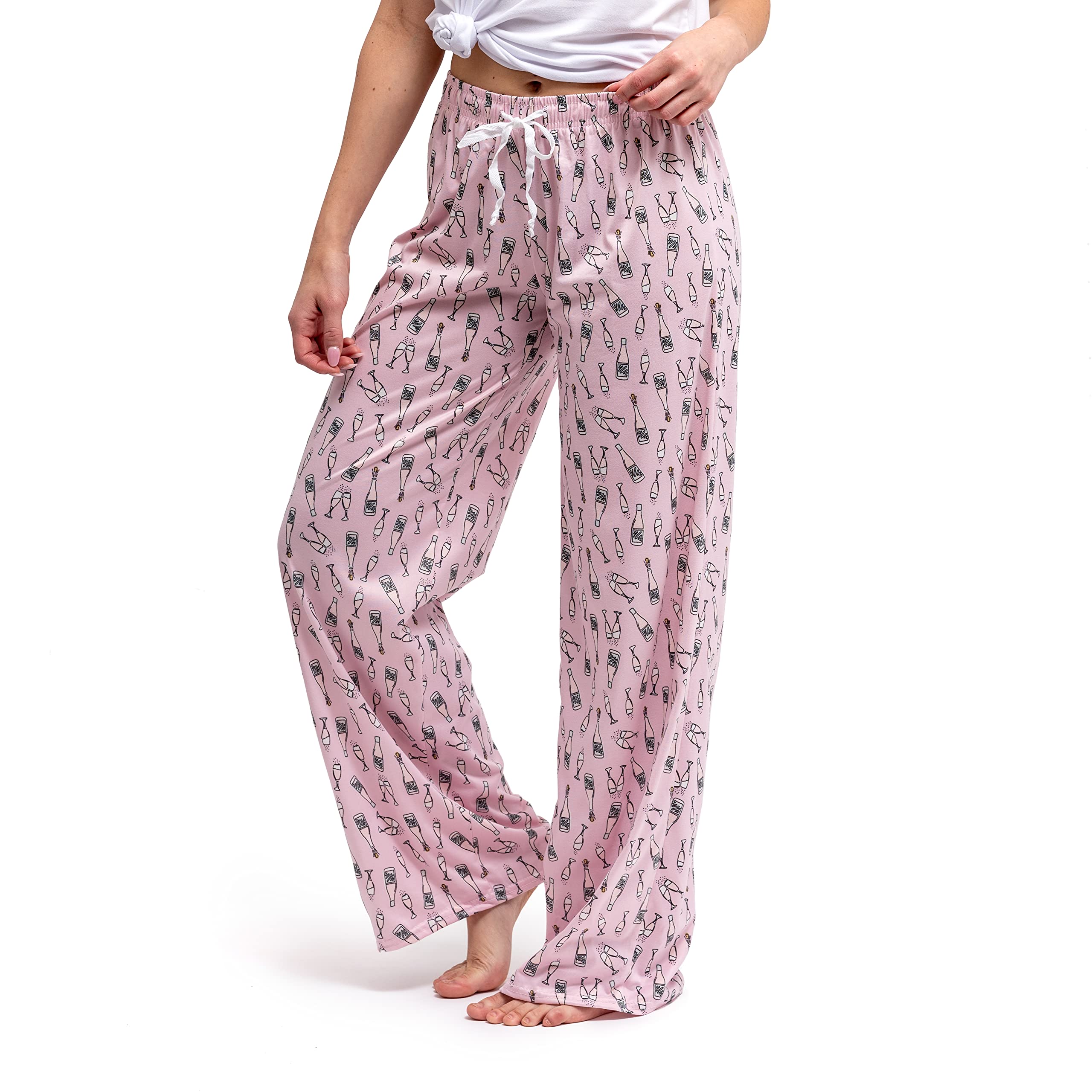 Hello Mello Signature Lounge Pants Womens Soft Pajama Bottoms Elastic Waistband Drawstring Tie