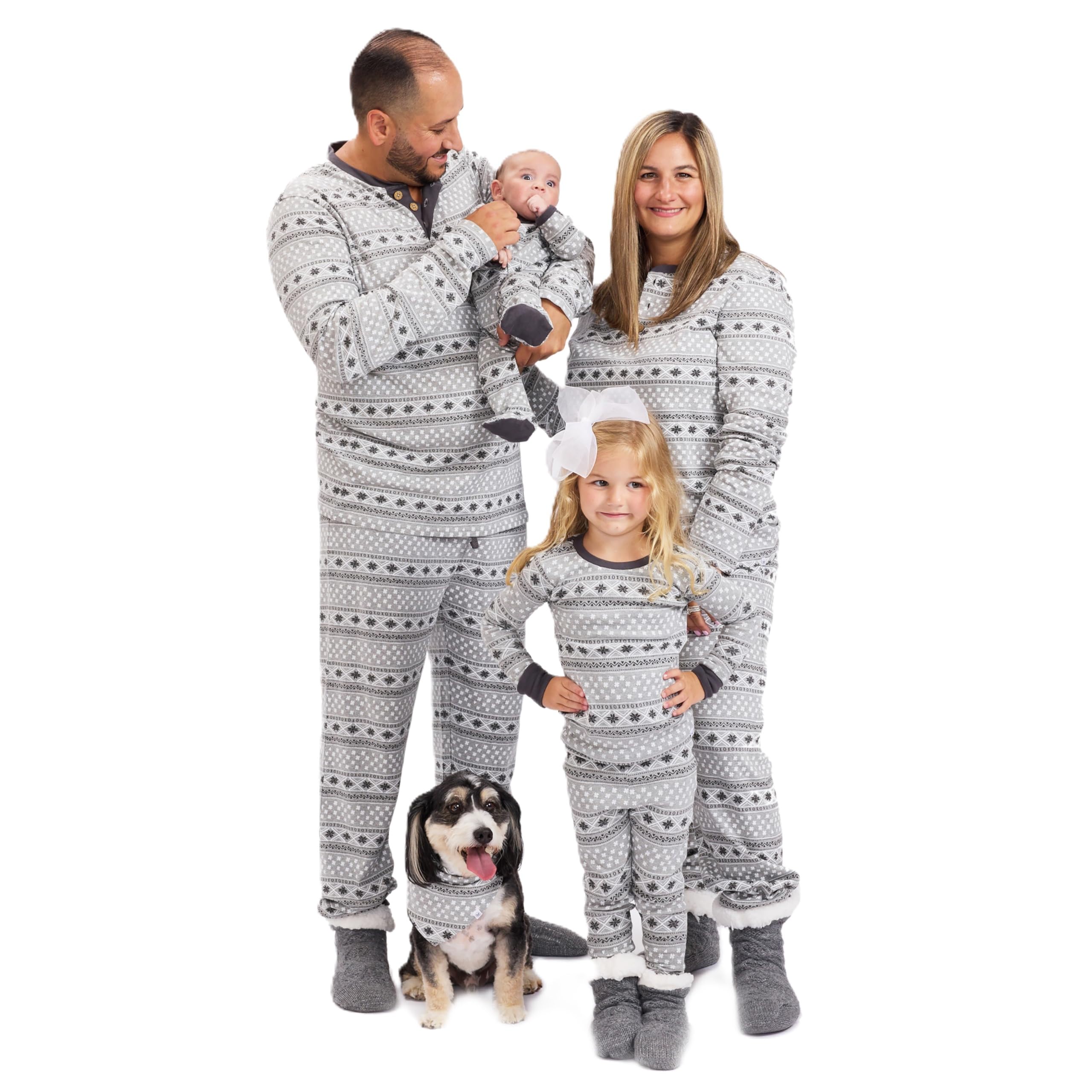 HonestBaby Family Matching Holiday Pajamas 100% Organic Cotton for Men, Women, Kids, Toddlers, Baby Boys, Girls, Unisex, Pets