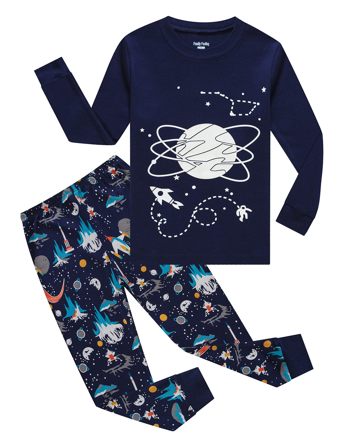 Family Feeling Kids & Toddler Boys Pajamas 2 Piece Pjs Set 100% Cotton Sleepwear