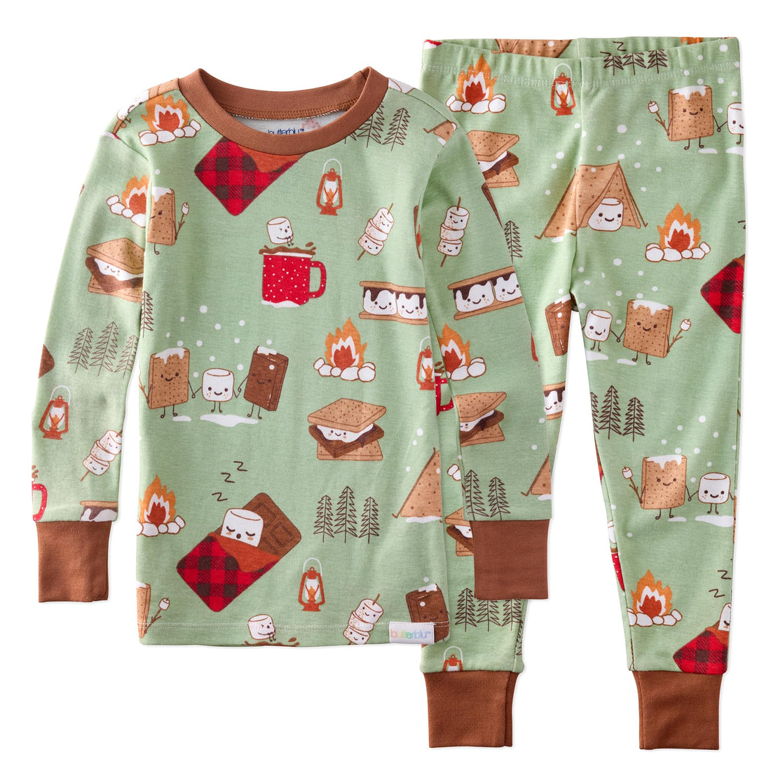 Butterblu Zen Snug-fit 2-Piece Pajamas 100% Organic Cotton Long Sleeve for Boys & Girls