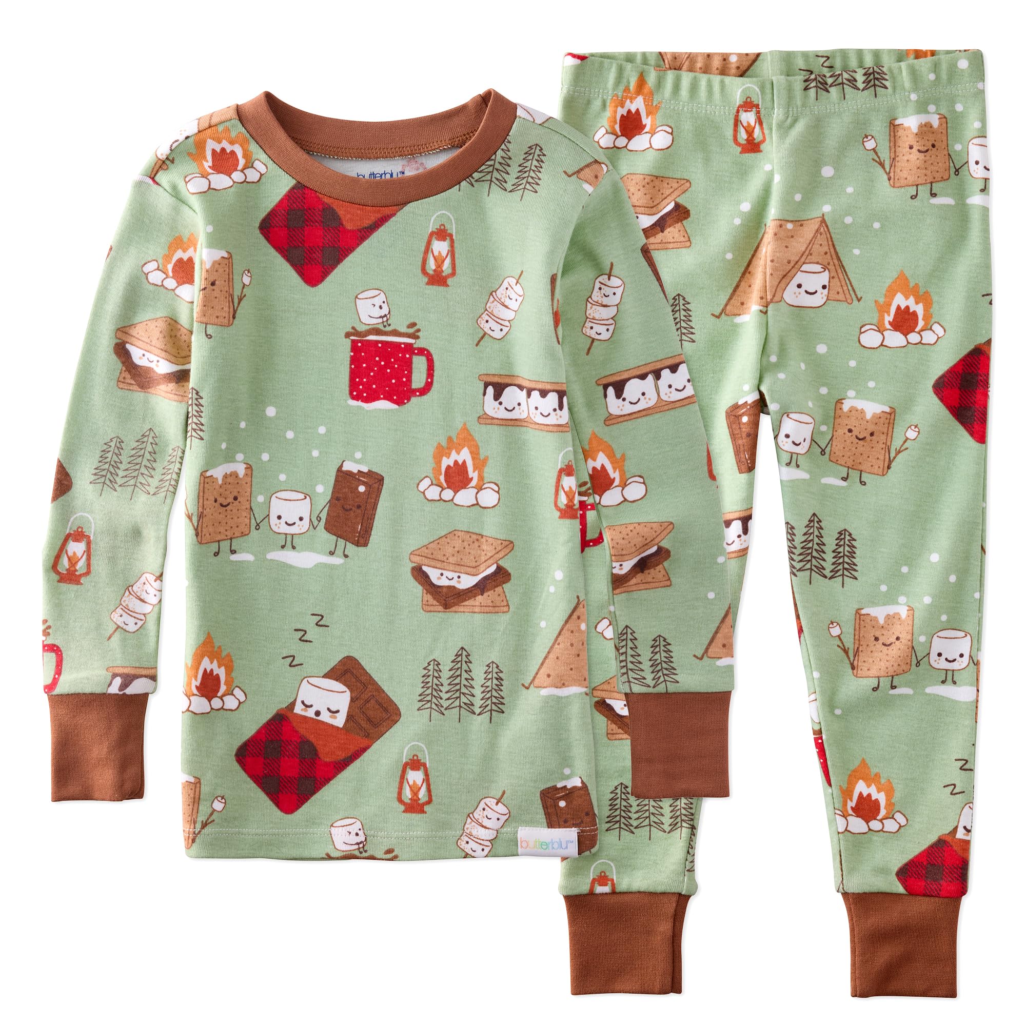 Butterblu Zen Snug-fit 2-Piece Pajamas 100% Organic Cotton Long Sleeve for Boys & Girls