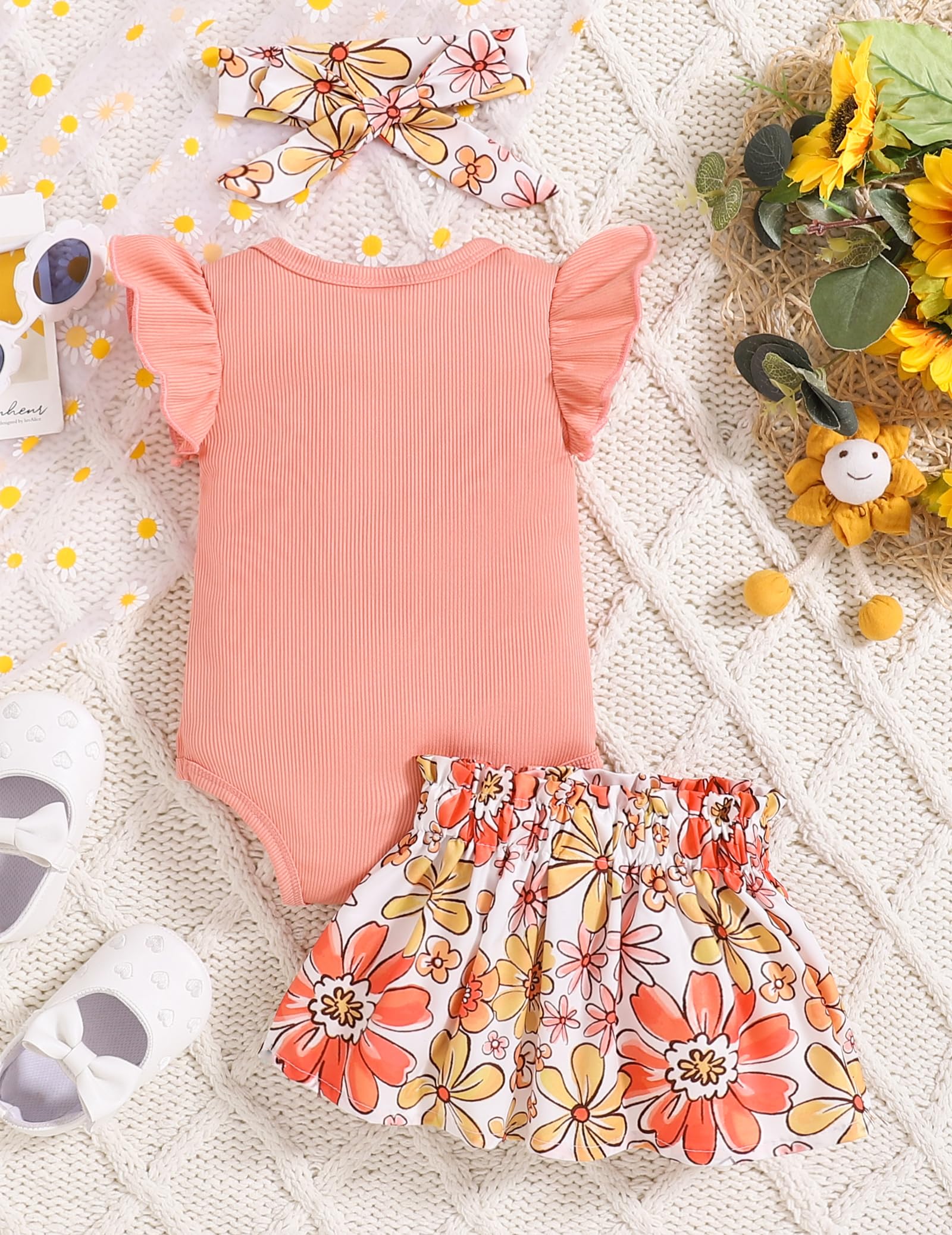 Newborn Infant Clothes Baby Girl Dress Summer Toddler Outfit Cute Girl Romper Skirt Set+Headband WEBE CLOTHING