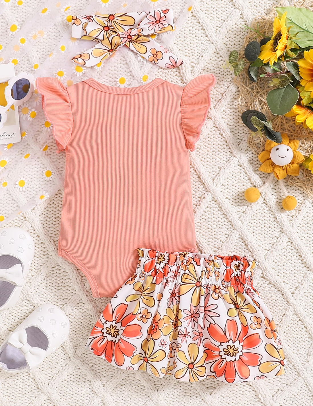 Newborn Infant Clothes Baby Girl Dress Summer Toddler Outfit Cute Girl Romper Skirt Set+Headband WEBE CLOTHING