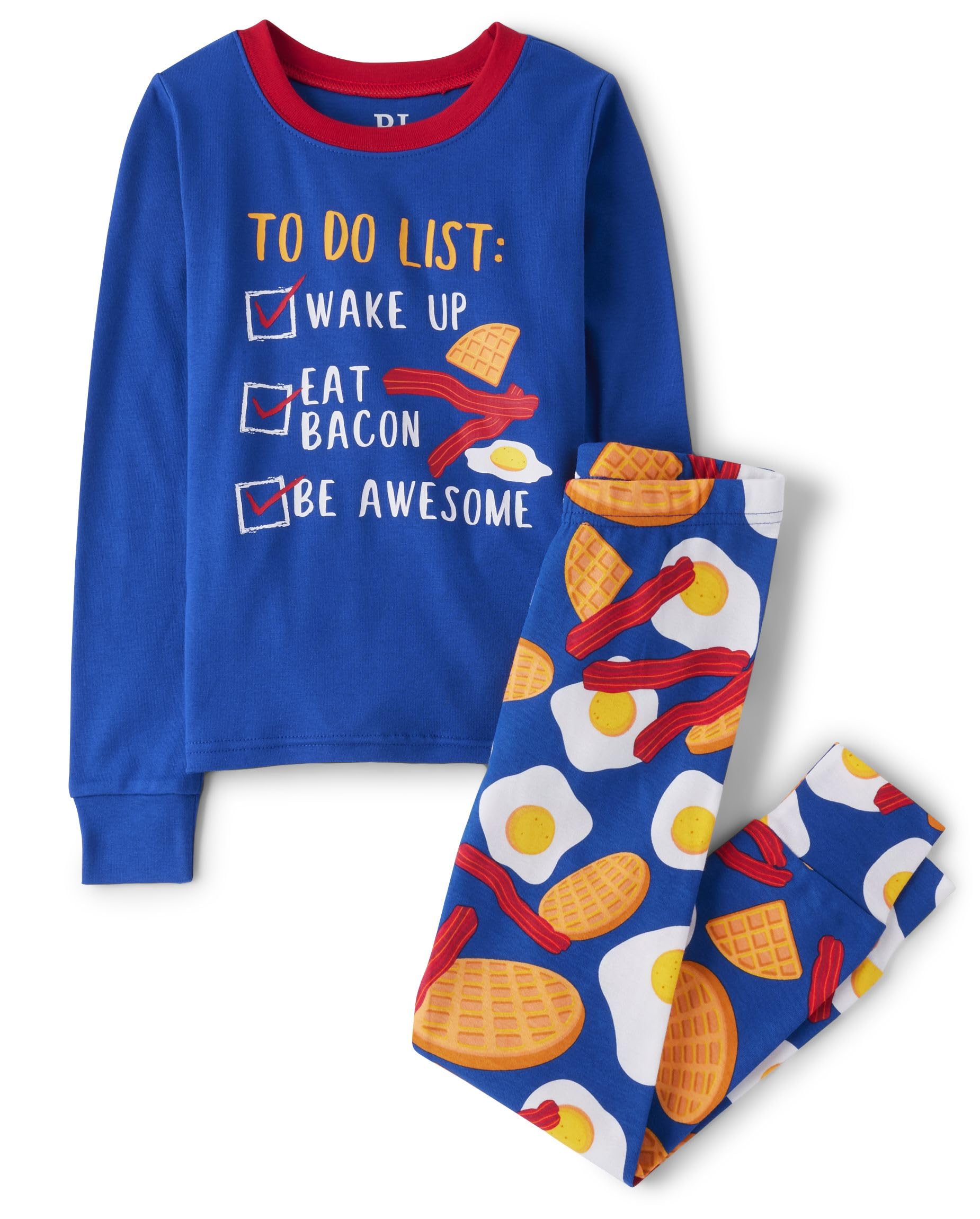 The Children's Place boys 100% Cotton Long Sleeve Top and Pants,2 Piece Pajama Set