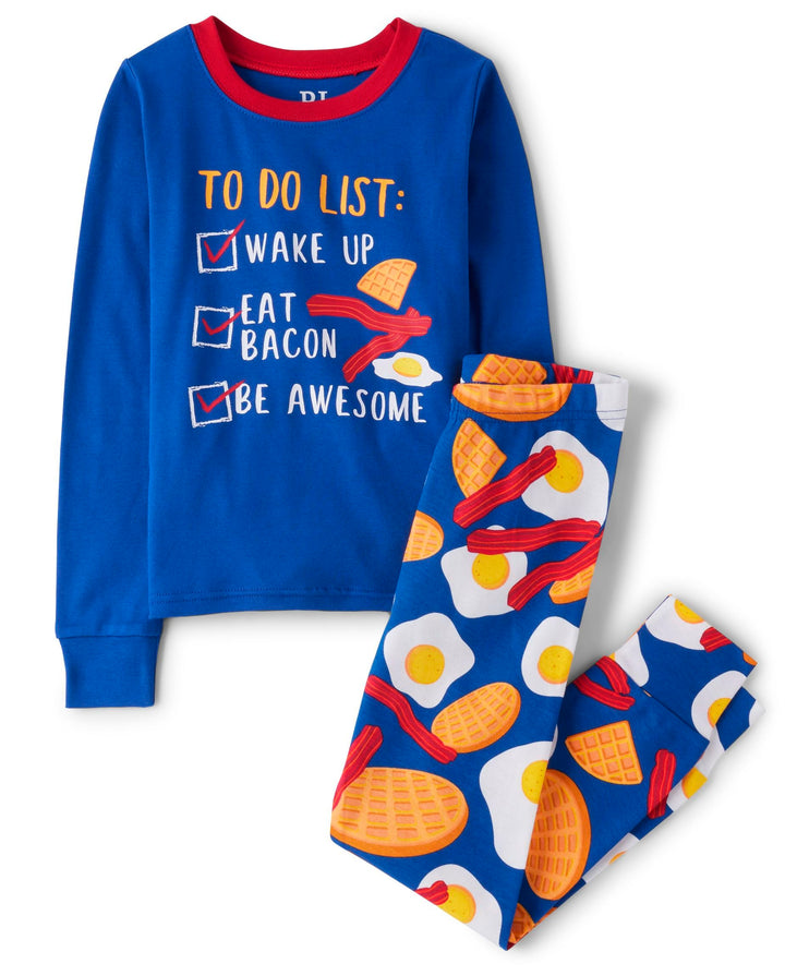 The Children's Place boys 100% Cotton Long Sleeve Top and Pants,2 Piece Pajama Set