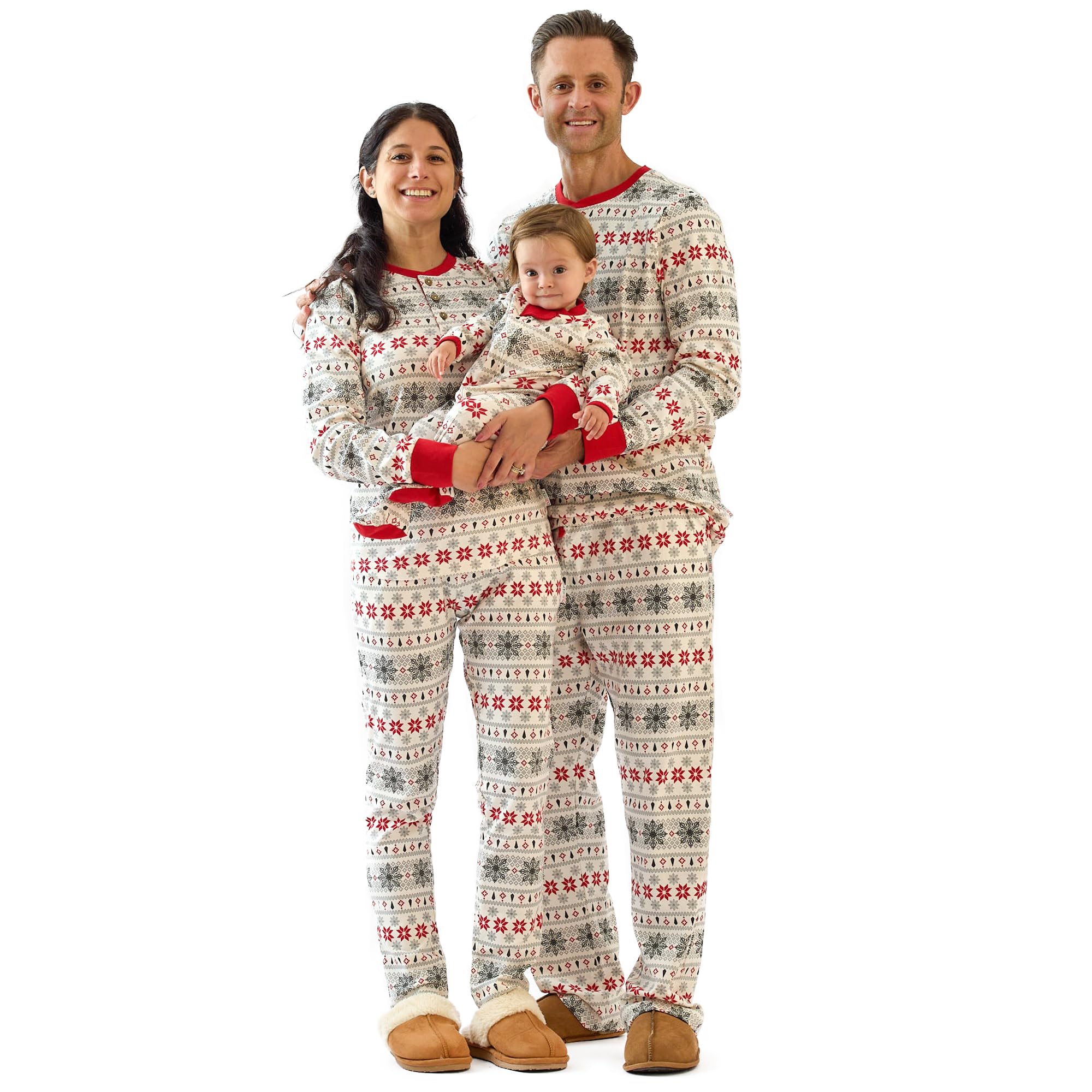 Butterblu JAMIE Matching Family Jammies Christmas Pajamas Organic Cotton PJs Womens, Mens, Kids, Toddlers, Baby, Pets