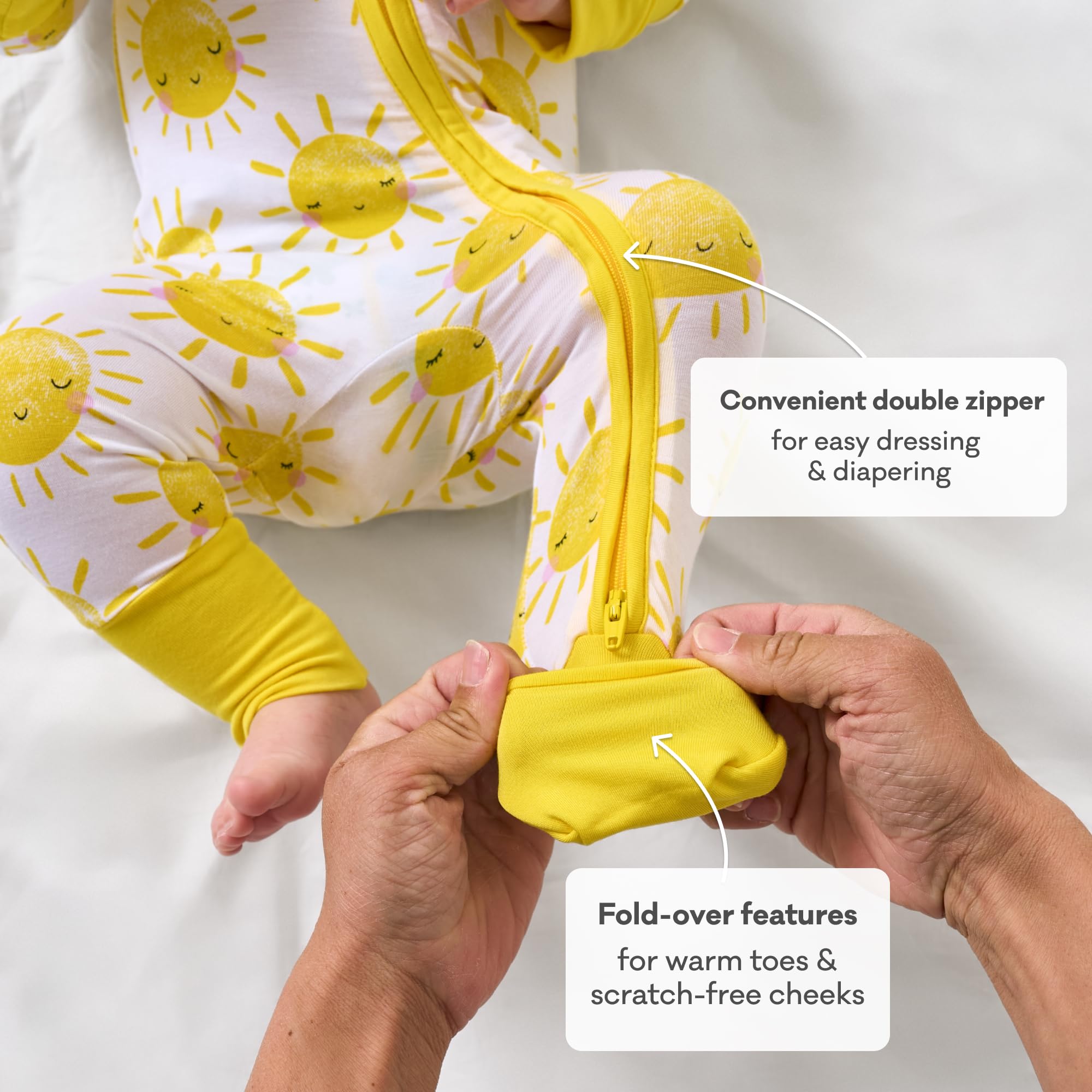 Little Sleepies Pajamas for Baby Boys & Girls, Viscose from Bamboo Baby Pajamas, Snug Sleeper, 2-Way Zipper, Micropreemie