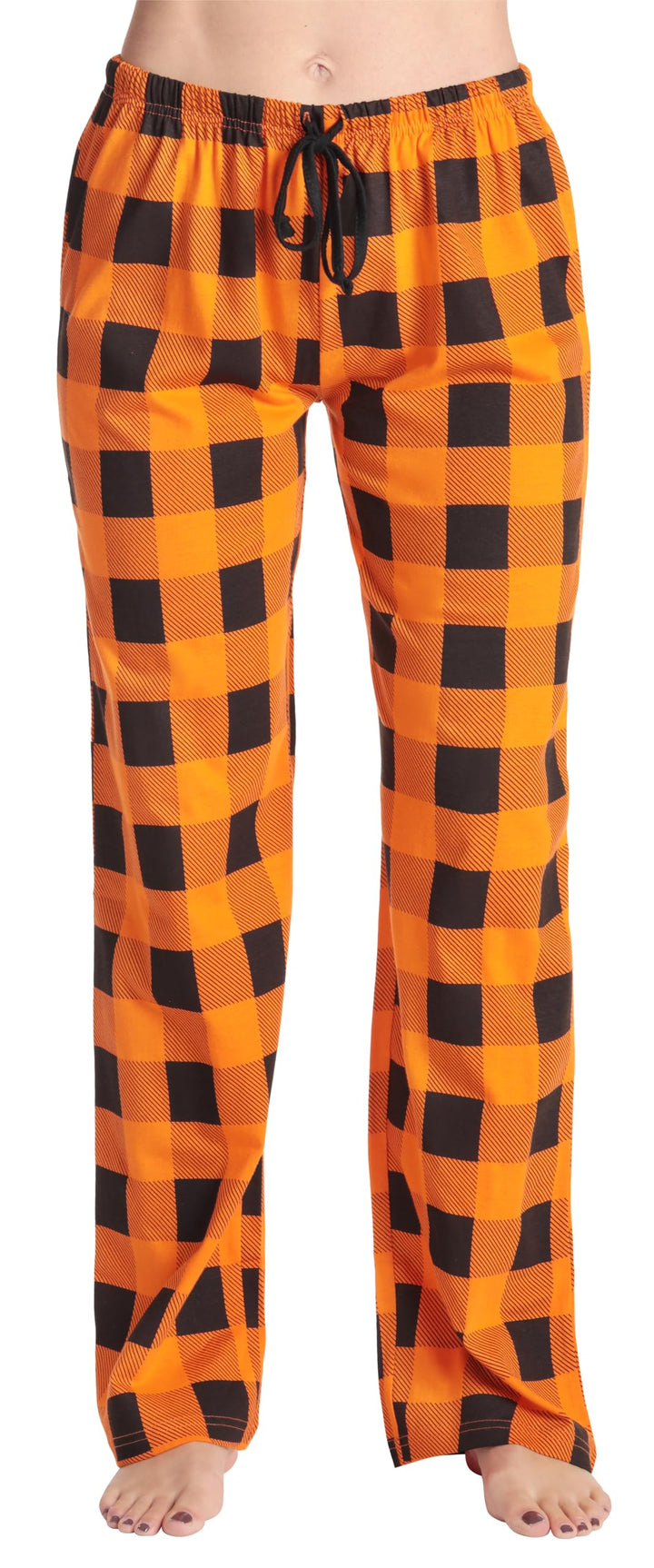 Just Love Women's Buffalo Plaid Pajama Pants, 100% Cotton Jersey Knit Sleep and Lounge PJ Bottoms