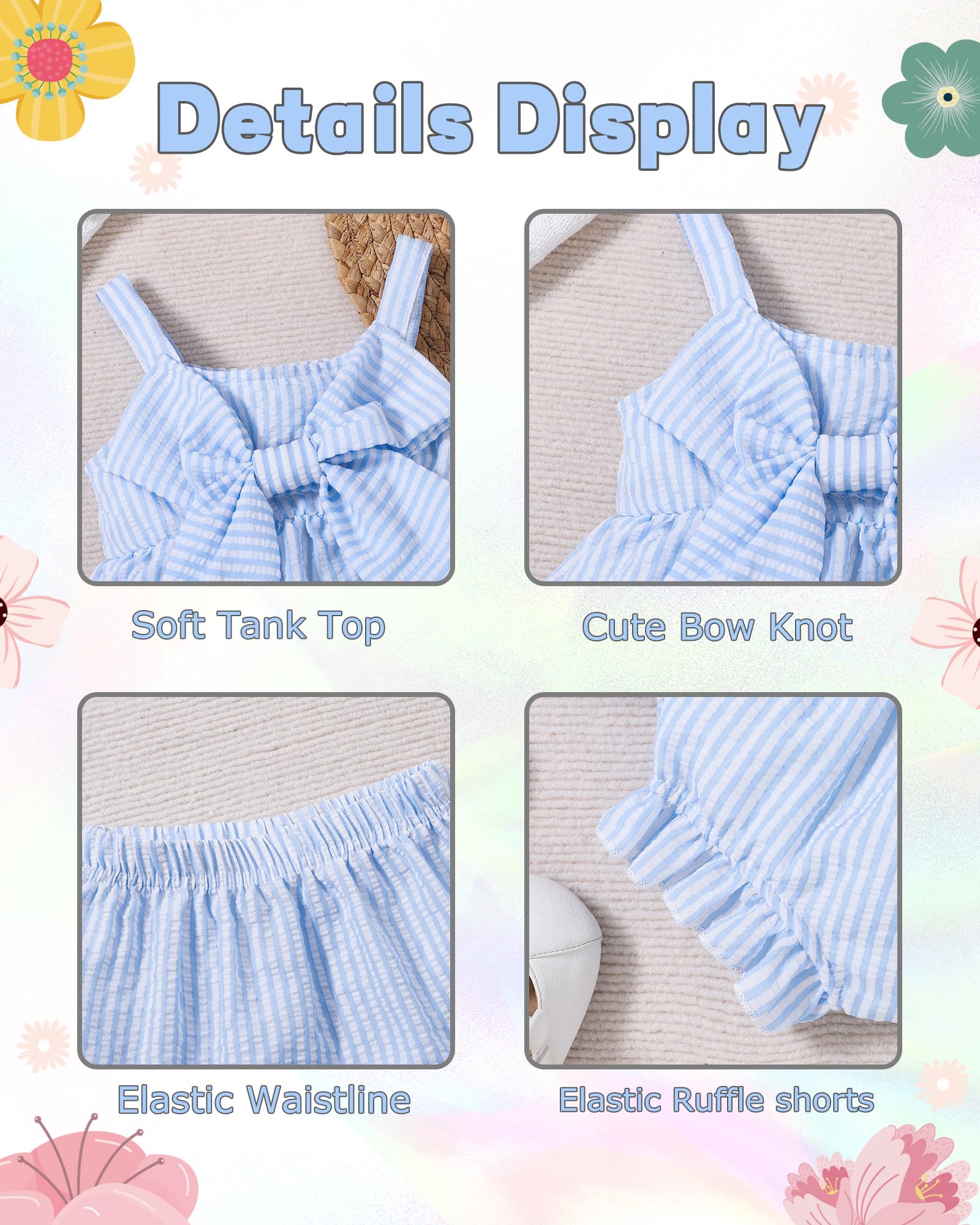Newborn Baby Girl Clothes Summer Outfits Infant Ruffle Sleeveless Cute Bow Tank Tops 3 6 12 18 Months WEBE CLOTHING