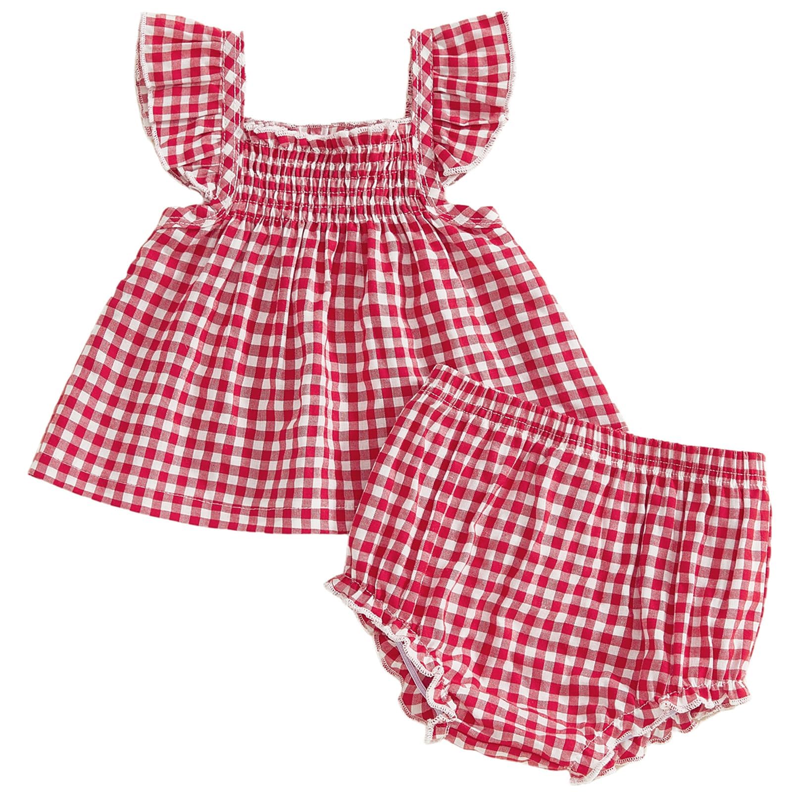 Mubineo Baby Girl Summer Clothes Cute Ruffle Tops Dress Shorts Outfits Set Infant Toddler Shirt Bloomers Princess Outfit WEBE CLOTHING