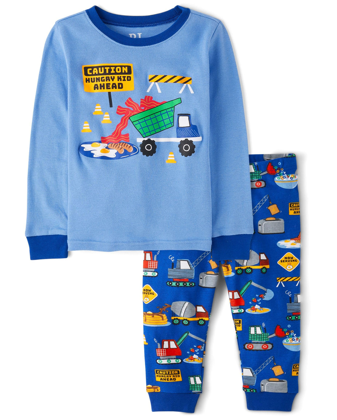 The Children's Place baby boys Button Long Sleeve Top and Pants Snug Fit 100% Cotton 2 Piece Pajama Set