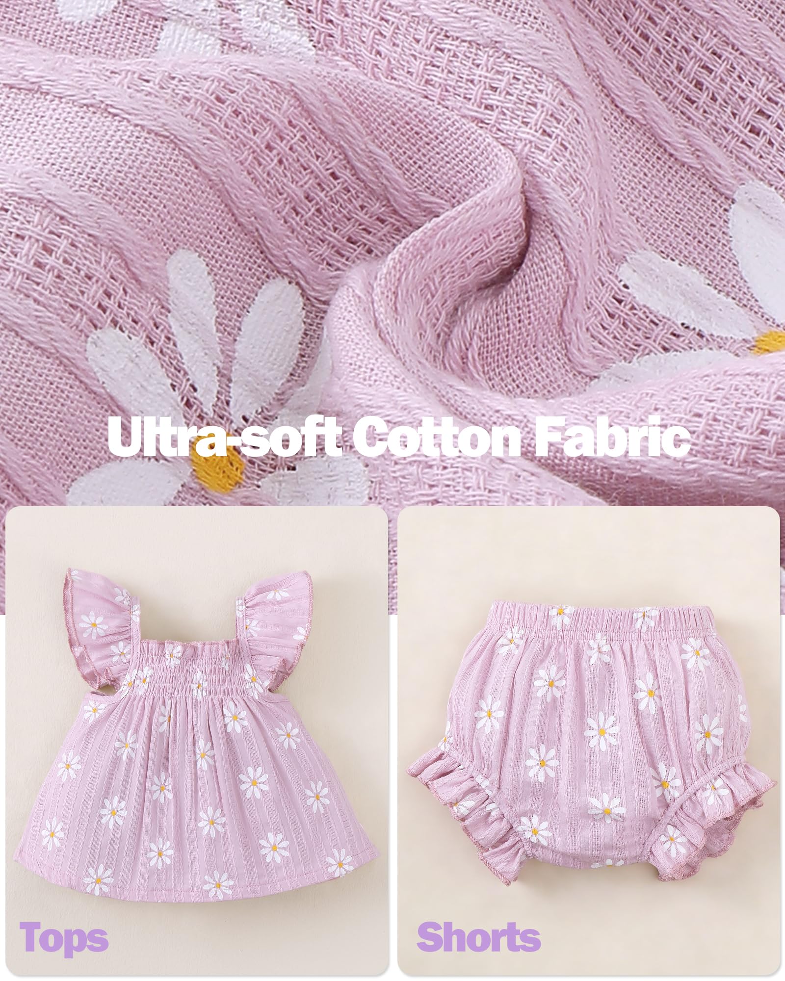 Jecson Newborn Baby Girl Summer Clothes Infant Girl Outfits Sleeveless Ruffle Top and Bloomers Shorts Set 0 3 6 12 Month WEBE CLOTHING