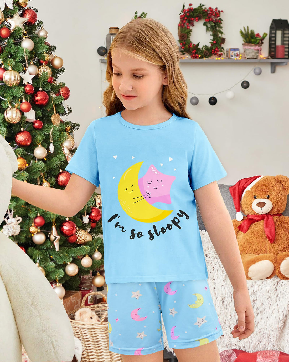 Sylfairy Girls Pajamas Short Sleeve Toddler Girls Summer Short Sets Sleepwear Clothes Kids Pajamas