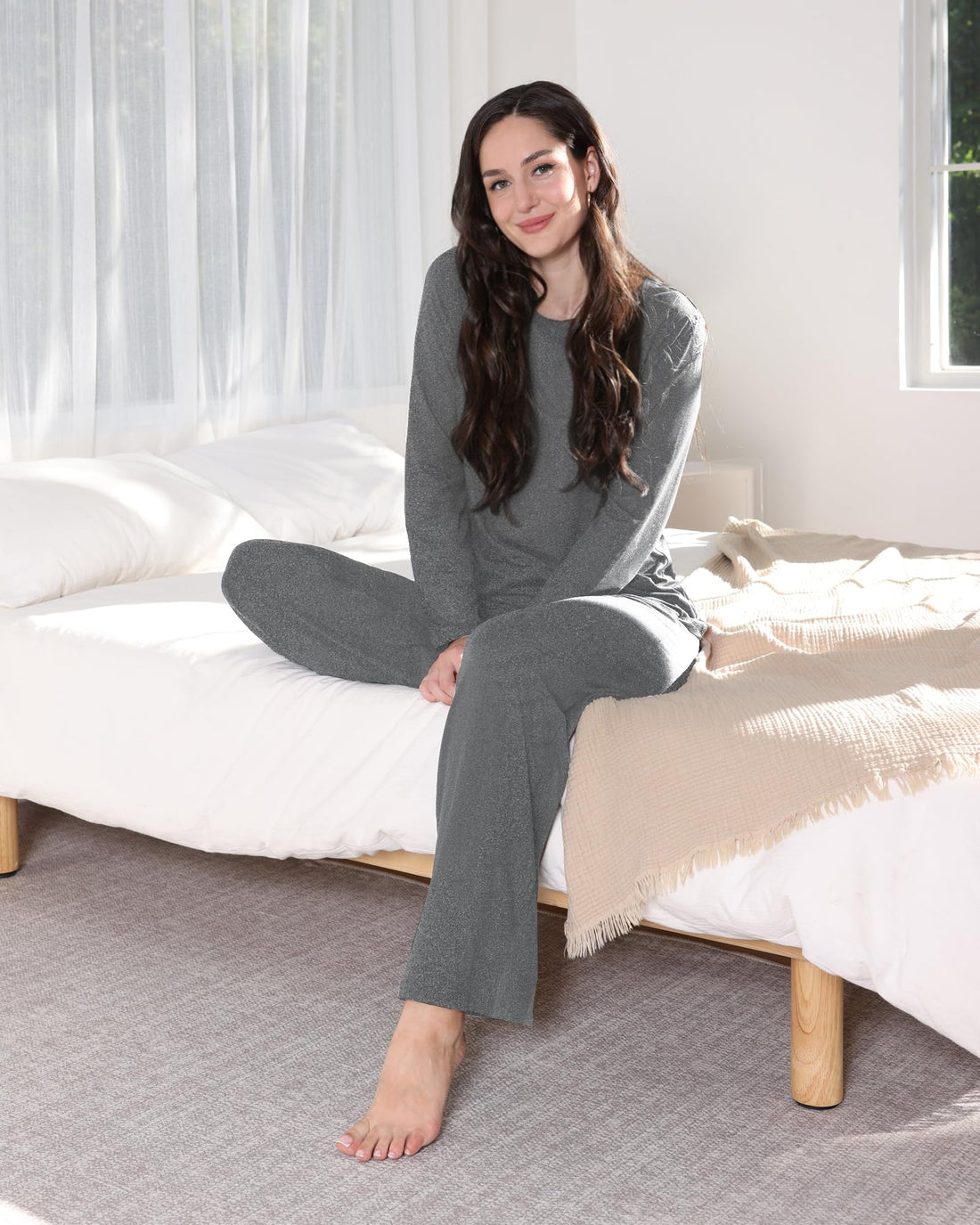 ZOOSIXX Womens Pajama Sets - Soft 2 Piece Lounge Sets for Women, Long Sleeve Sleepwear & Loungewear Pjs Set WEBE CLOTHING