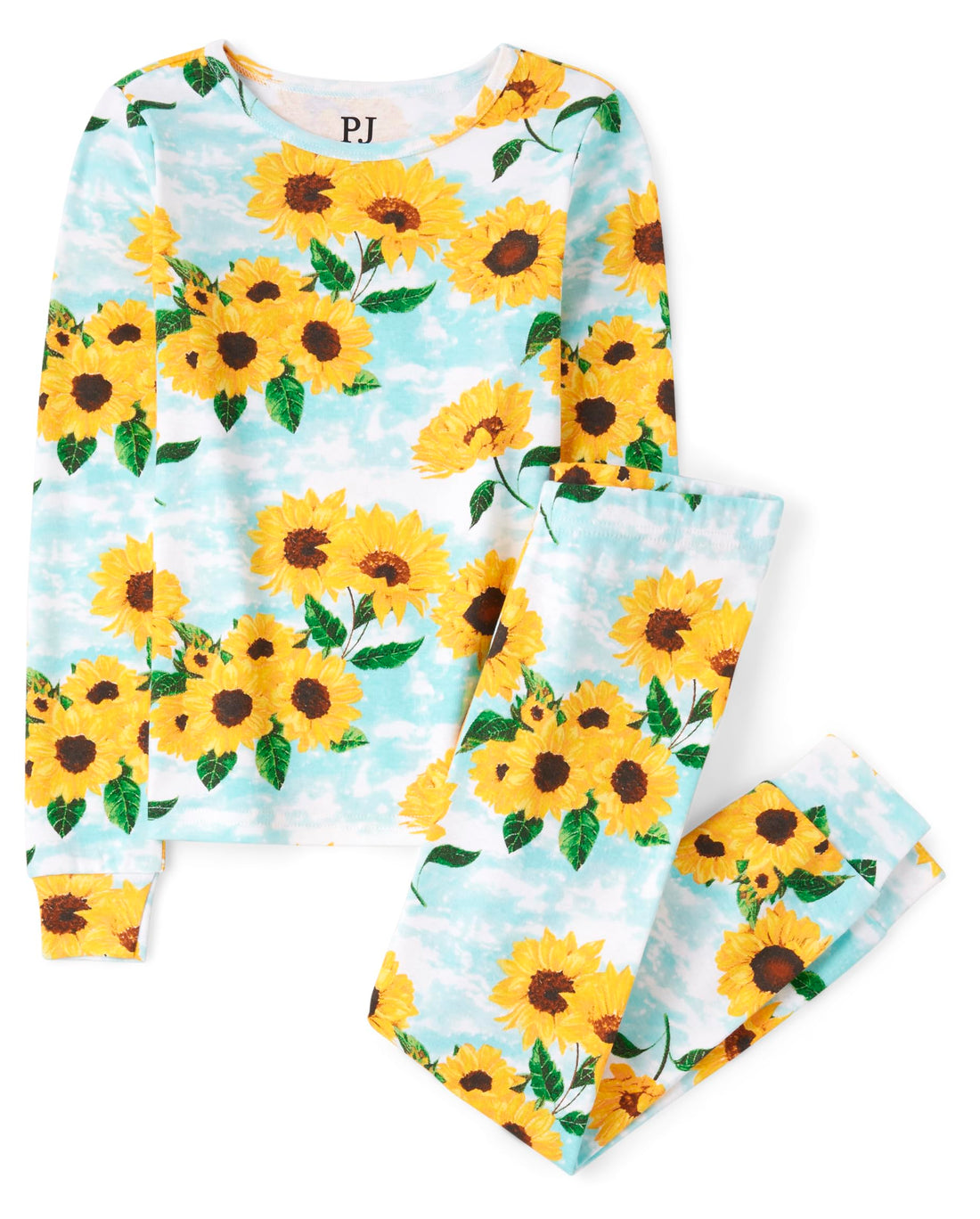 The Children's Place girls Long Sleeve Top and Pants Snug Fit 100% Cotton 2 Piece Pajama Set