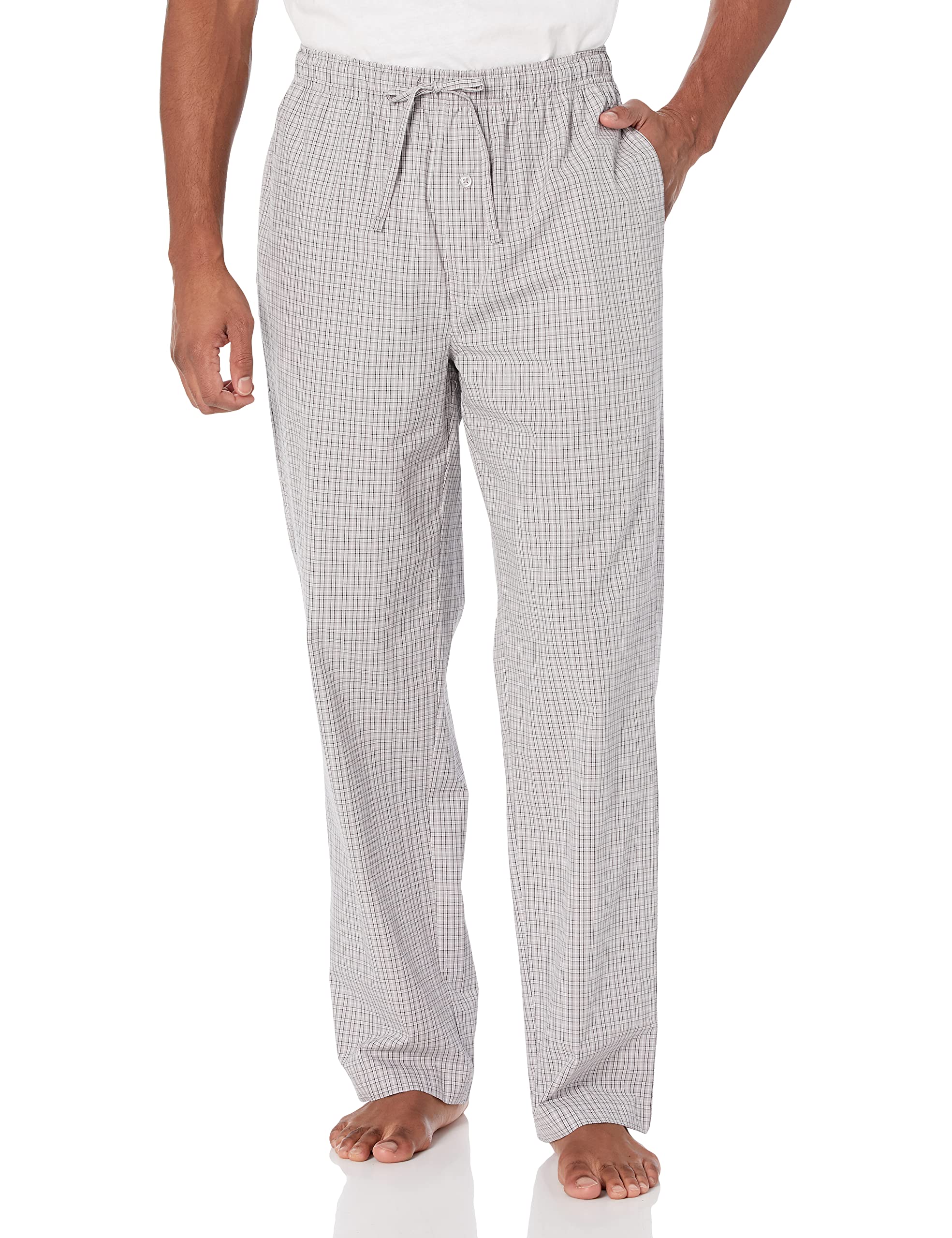 Amazon Essentials Men's Cotton Poplin Straight-Fit Pajama Pants with Pockets, Elastic Waist, Drawstring WEBE CLOTHING