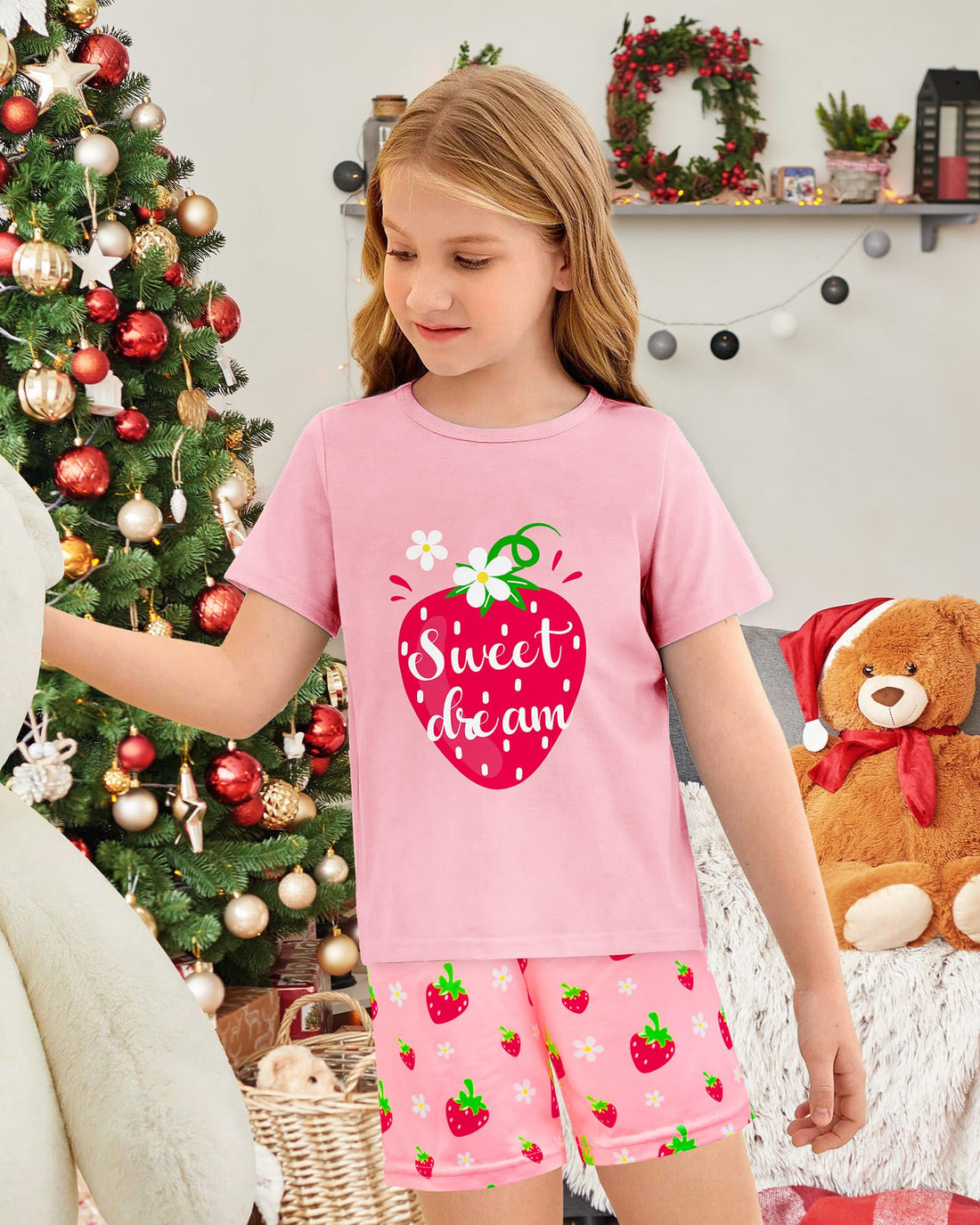 Sylfairy Girls Pajamas Short Sleeve Toddler Girls Summer Short Sets Sleepwear Clothes Kids Pajamas