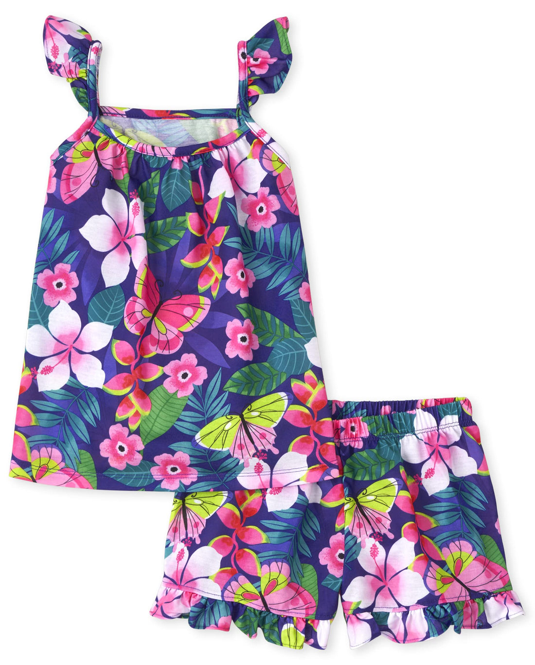The Children's Place girls Sleeveless Tank Top and Short 2 Piece Pajama Set