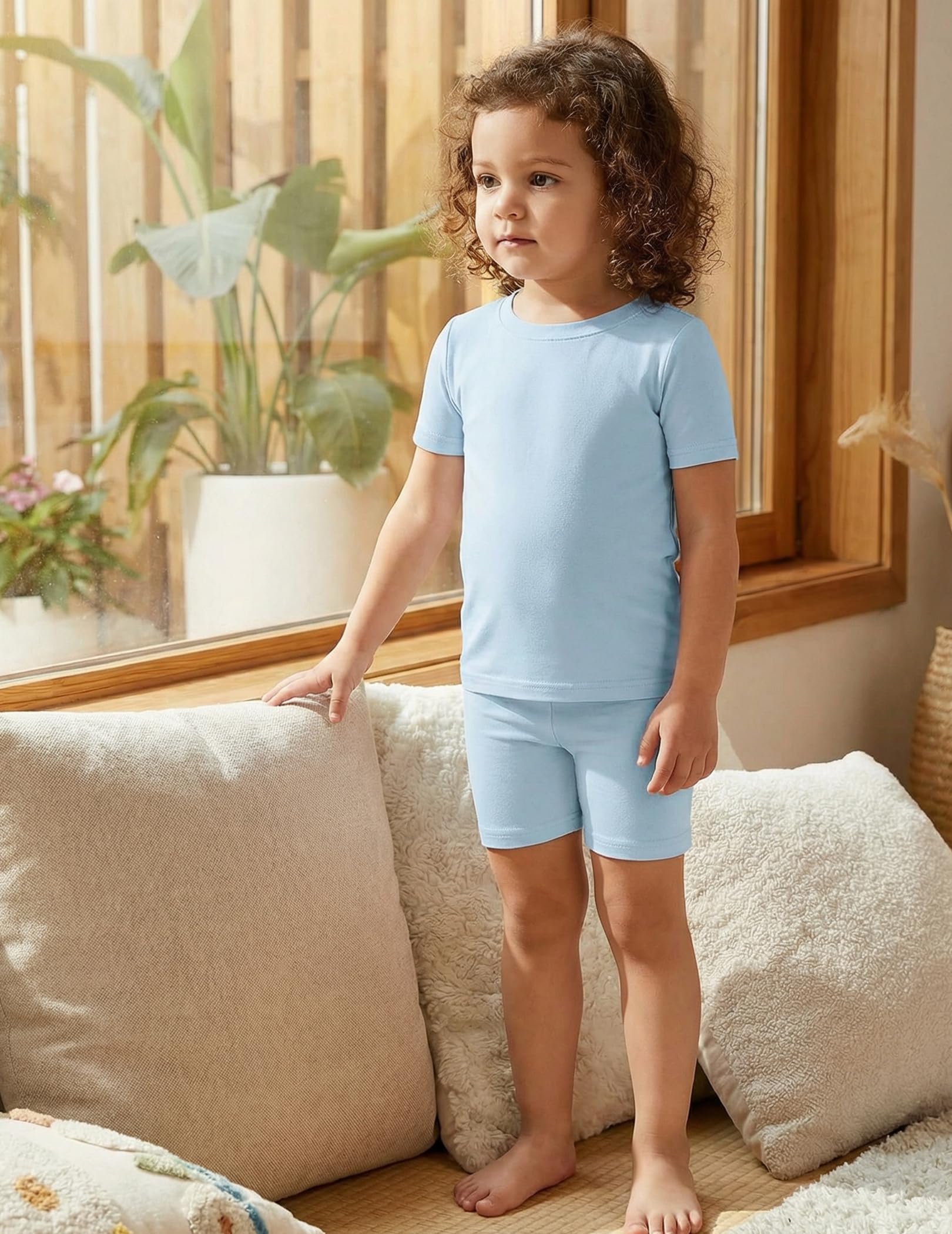 Arshiner Pajamas for Girls Summer Short Sleeve Sleepwear Kids Soft Cute Snug Fit Pjs Sets