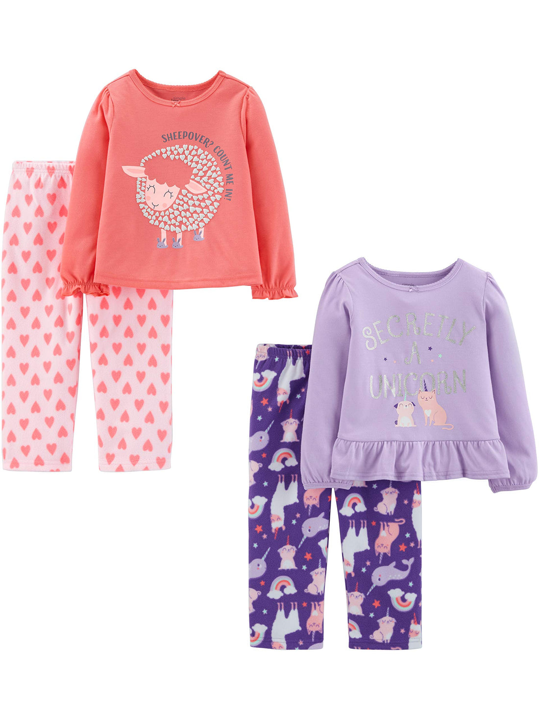 Simple Joys by Carter's Girls' 4-piece Polyester Pajamas