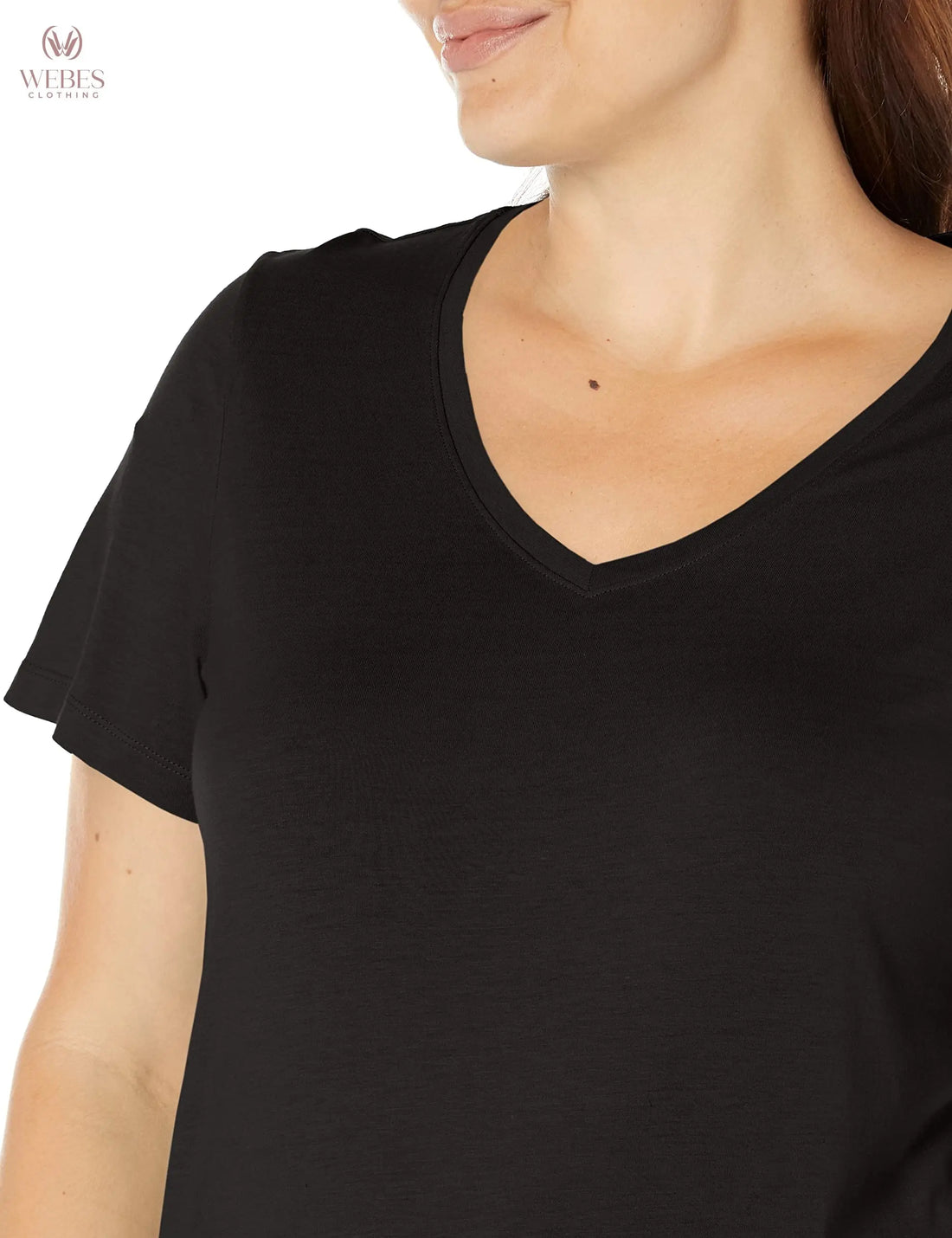 HUE Womens Sleepwell Basic Short Sleeve V-Neck T-Shirt for Lounging Or Sleeping, Made with Temperature Regulating Technology