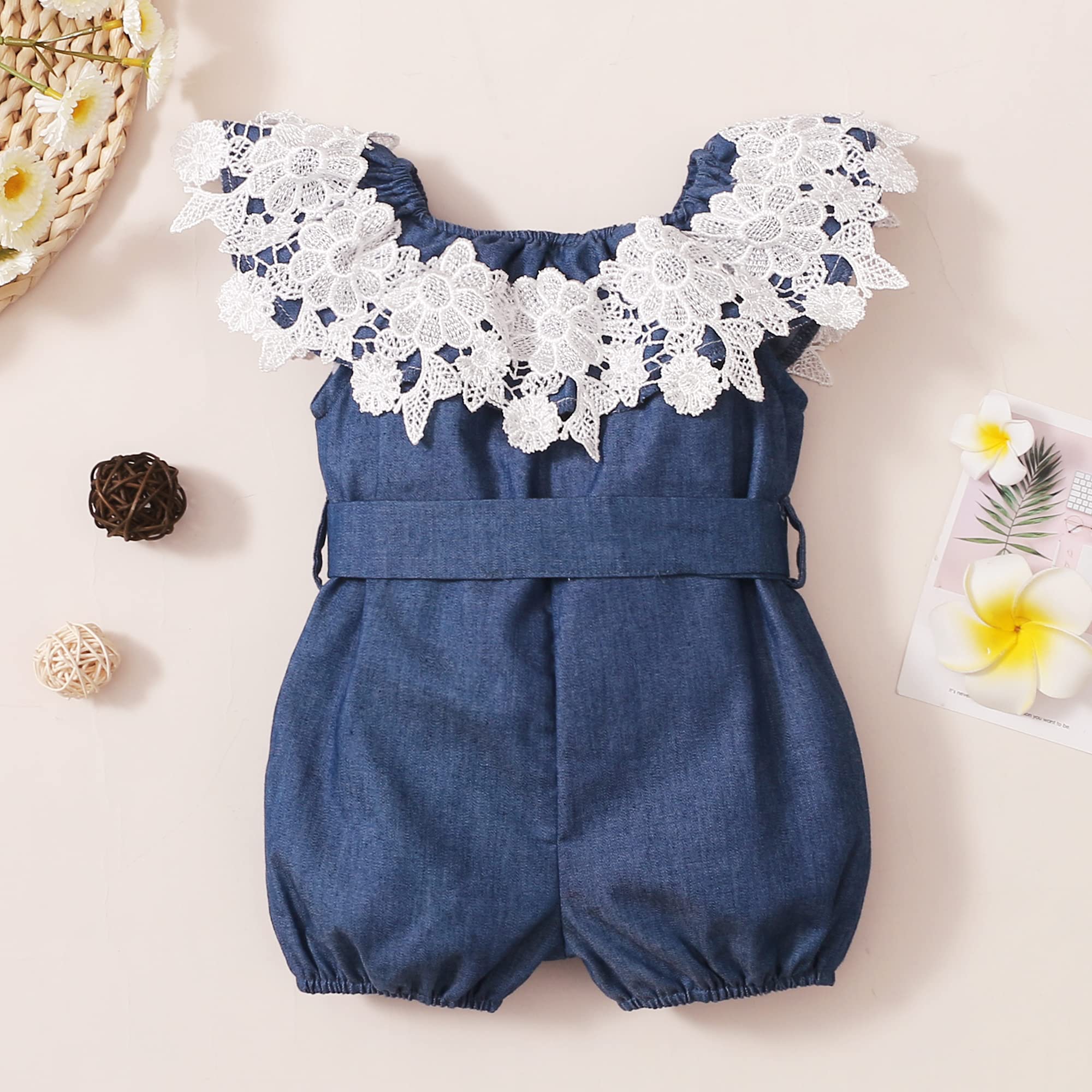 XUANHAO Baby Girl Clothes Summer Romper Outfits for Girls Cute Infant Toddler One-Piece Jumpsuit Ruffle Shorts Sets 6M-3Y WEBE CLOTHING