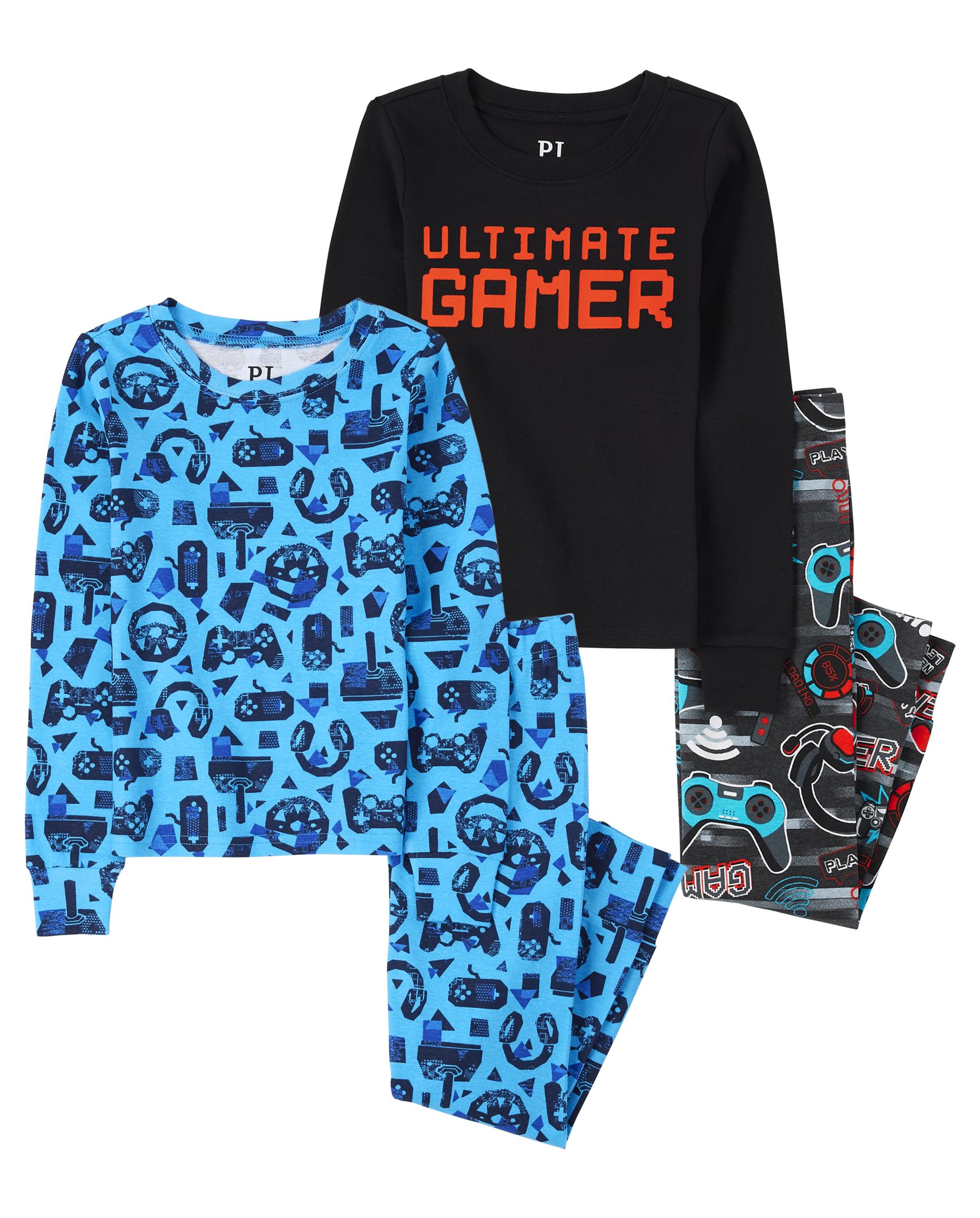 The Children's Place boys 100% Cotton Long Sleeve Top and Pants,2 Piece Pajama Set
