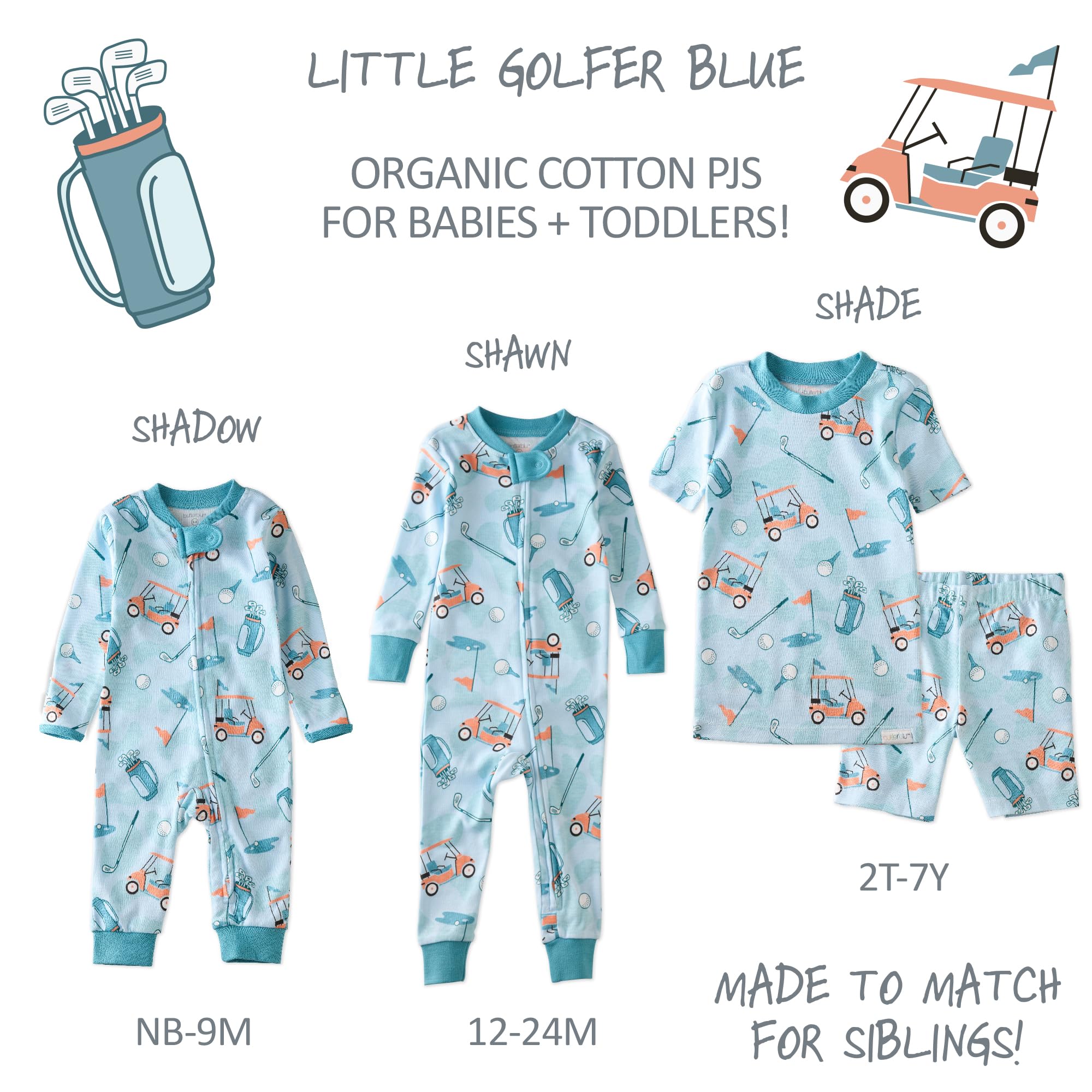 Butterblu Shadow Sleep & Play Baby Pajamas 100% Organic Cotton Two Way Zipper Sleeper Pajamas for Baby Boys & Girls