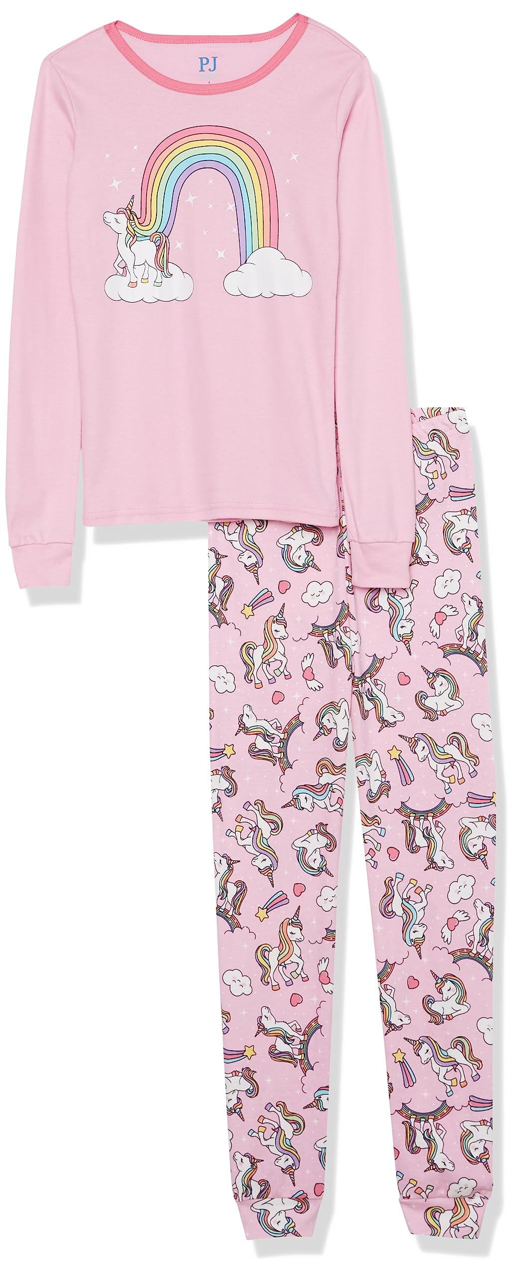 The Children's Place girls Long Sleeve Top and Pants Snug Fit 100% Cotton 2 Piece Pajama Set