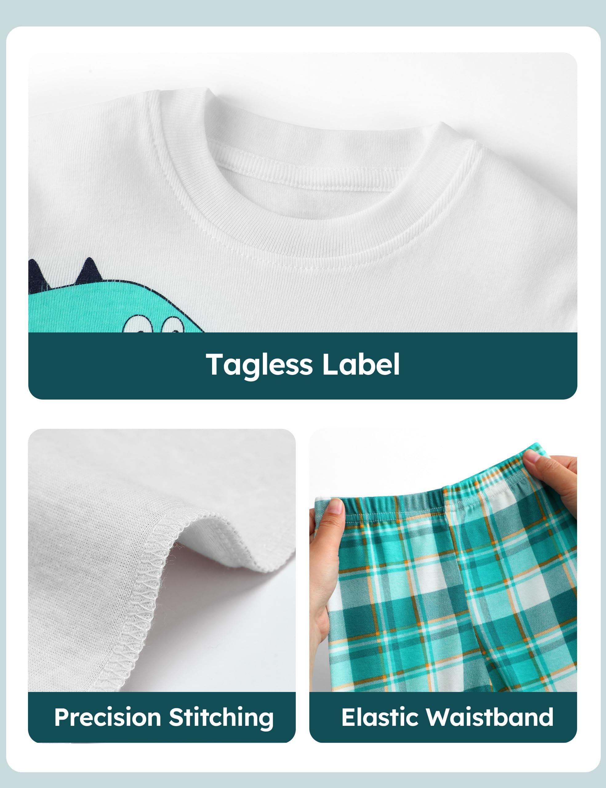 Yoofoss Toddler Pajamas Organic Cotton Baby Girl Boy Pajamas Summer Short Sleeve Kids Clothes Snug Fit Pjs Set 2 Piece