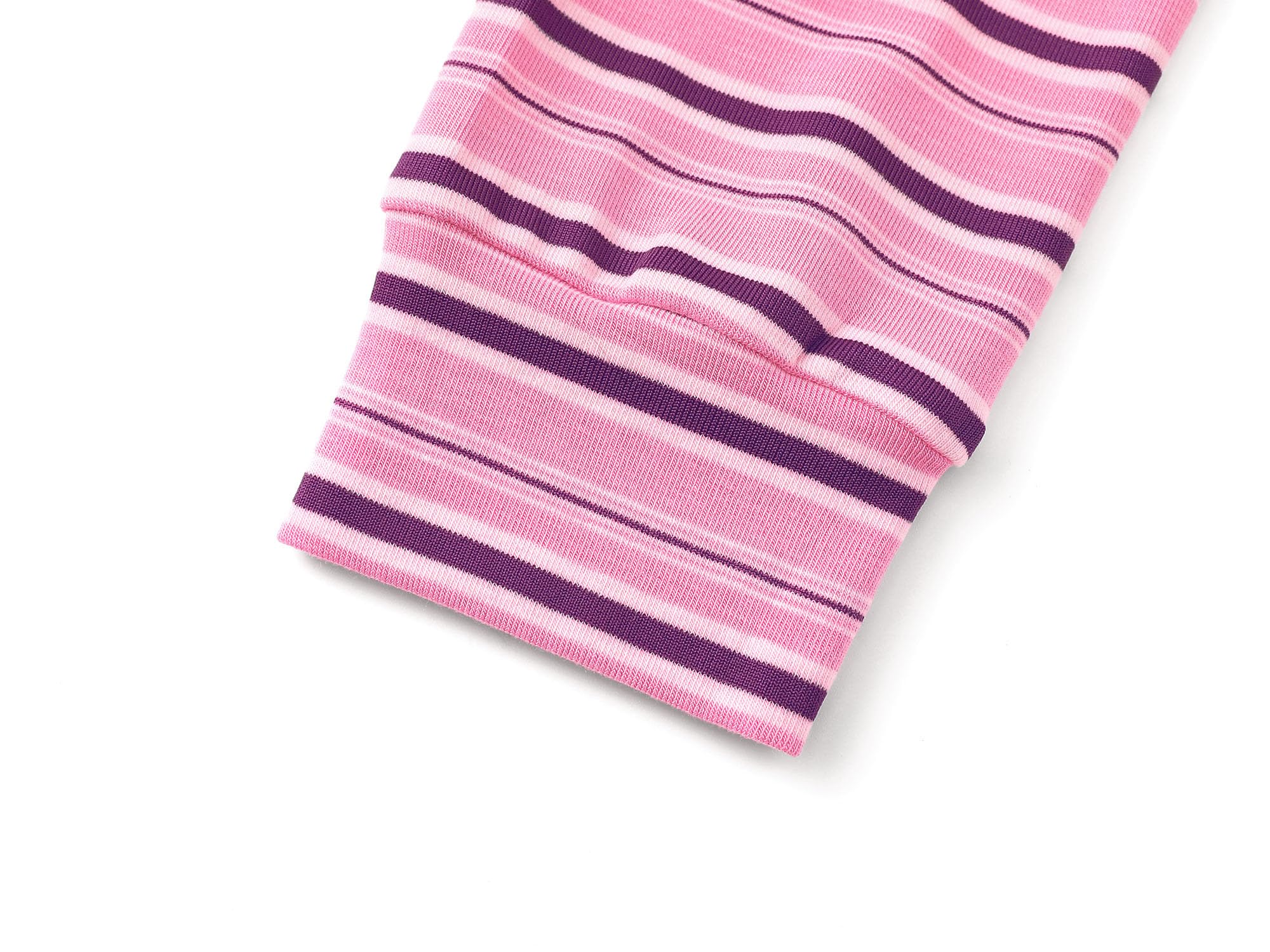 Topgal Summer Pajamas for Unisex Kids - Purple & Brown Stripe Snug Fit Pull-On Short Sleeve Sleepwear Pjs Set Size 2T-10