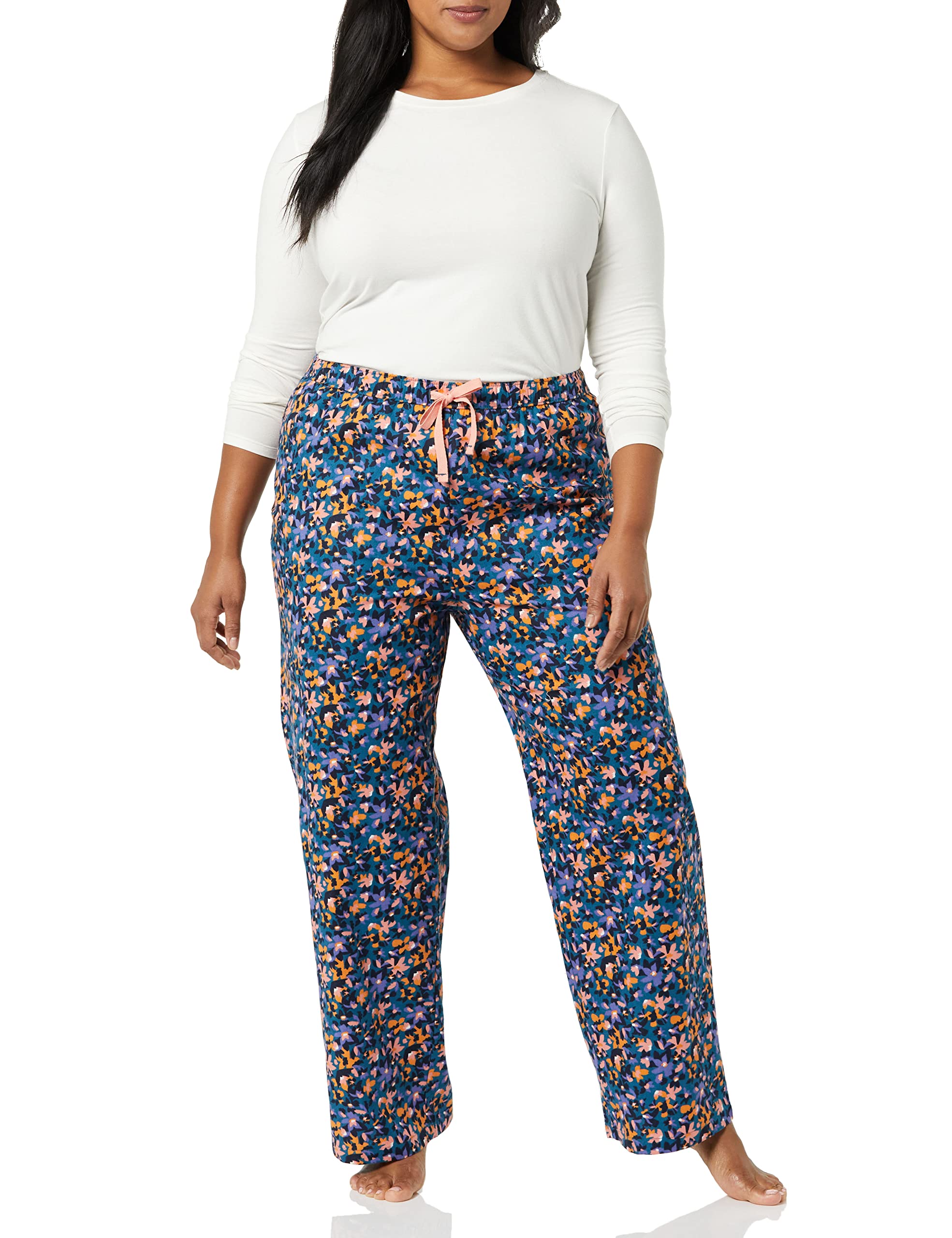 Amazon Essentials Women's Relaxed-Fit Brushed Flannel Pajama Sleep Pant with Drawstring