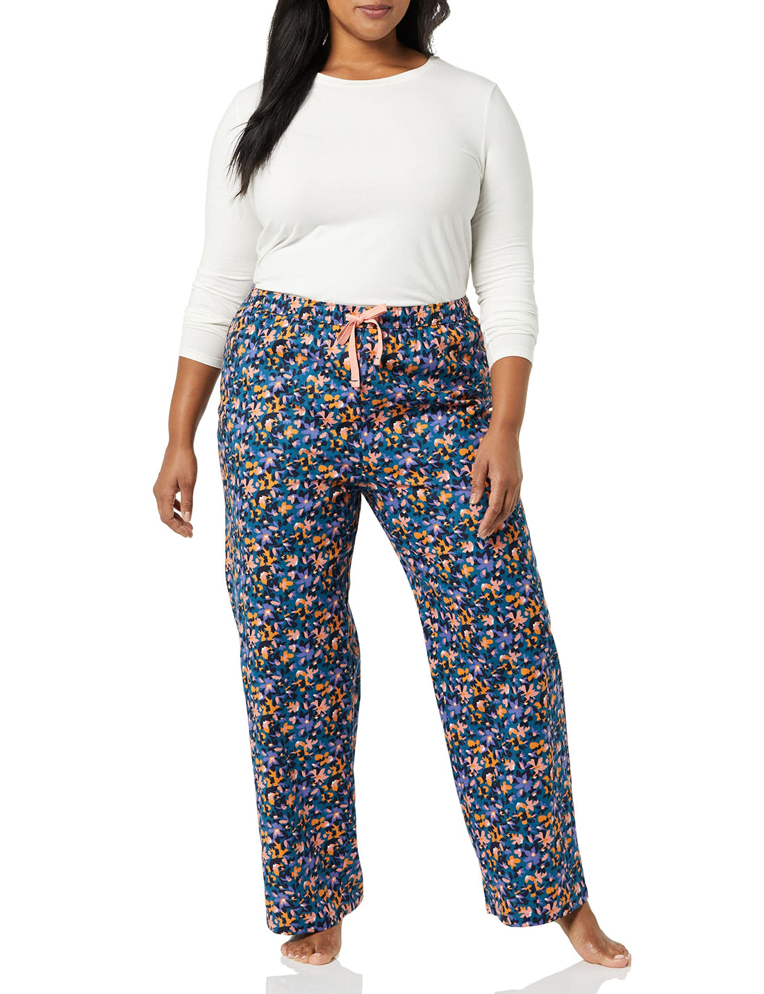 Amazon Essentials Women's Relaxed-Fit Brushed Flannel Pajama Sleep Pant with Drawstring