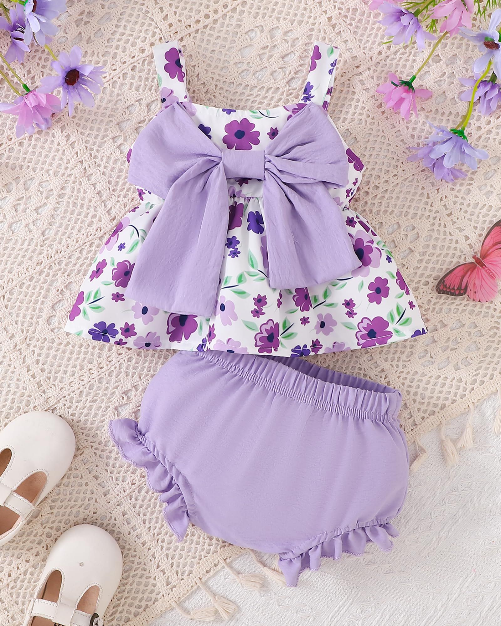 Newborn Baby Girl Clothes Summer Outfits Infant Ruffle Sleeveless Cute Bow Tank Tops 3 6 12 18 Months WEBE CLOTHING