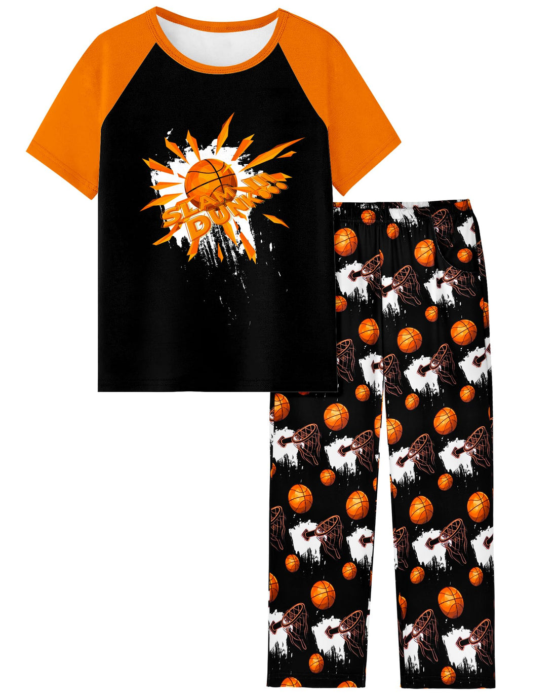 Fiodrimy Boys Pajamas Little Big Boys Short Sleeves and Pants Pajamas 2-Piece Pjs Set Kids Sleepwear Size 8-14