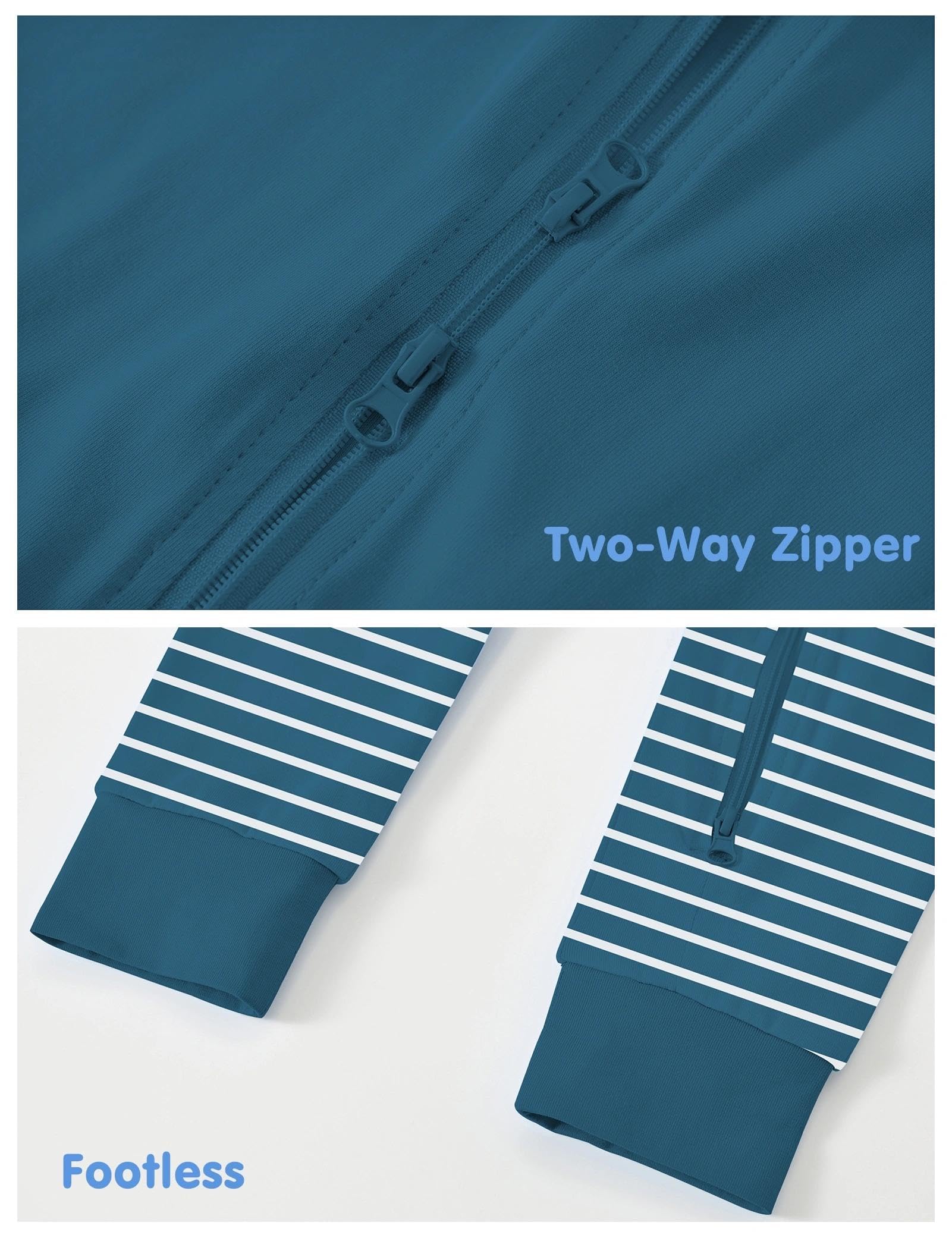 Jimonda Baby Romper 2 Pack Short Sleeve Pajamas Footless Sleepers Baby Boys Girls 2 Way Zipper Pjs Sleep and Play Clothes